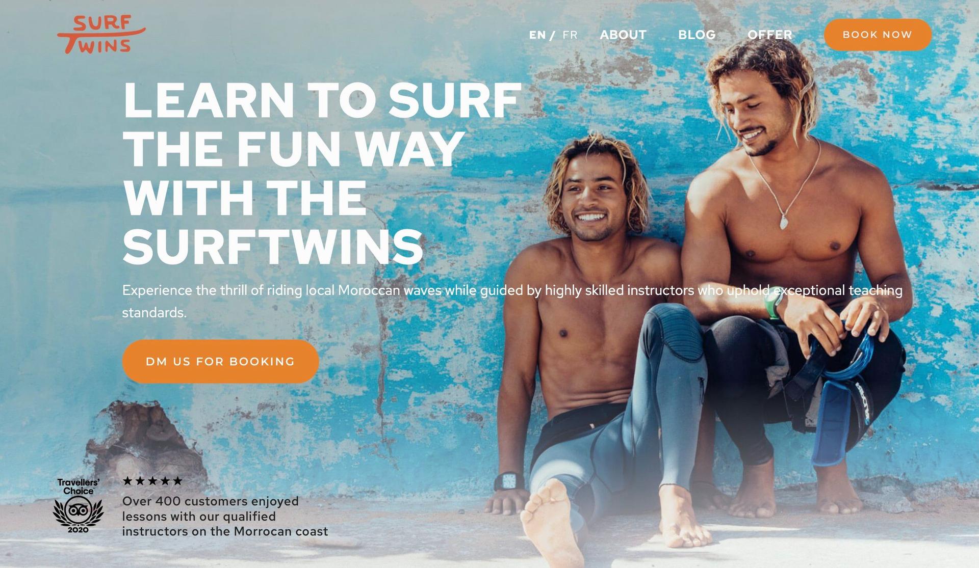 Surf Twins Essaouira-small business websites