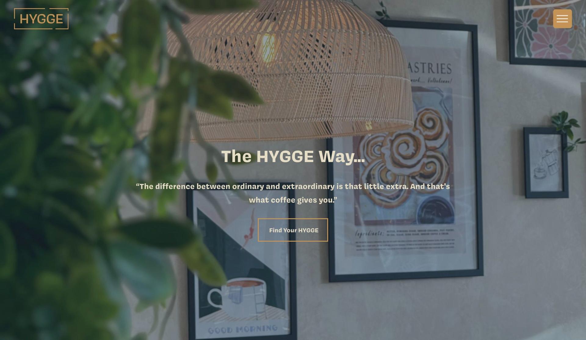 Hygge Cafes-coffee shop websites