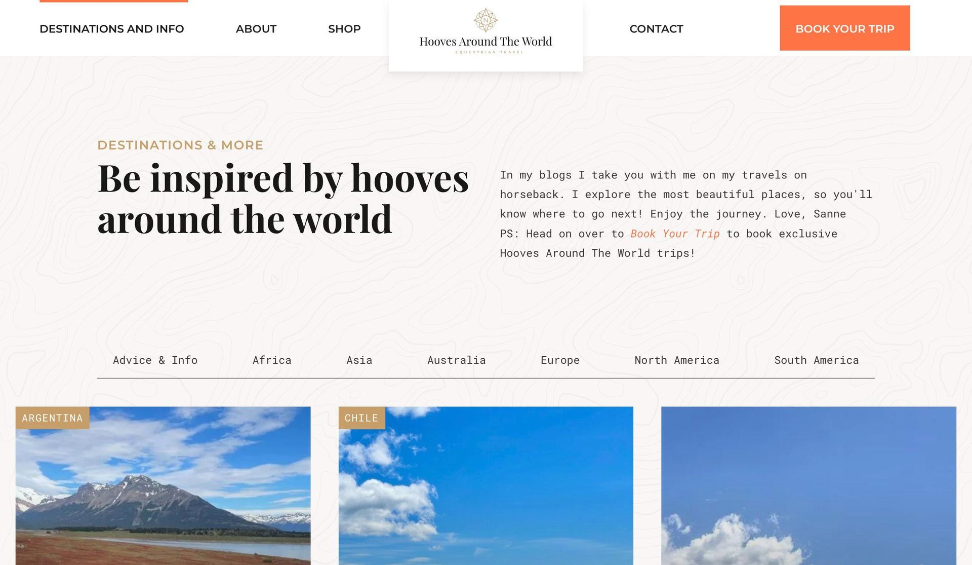 Hooves Around The World-+blog design examples+