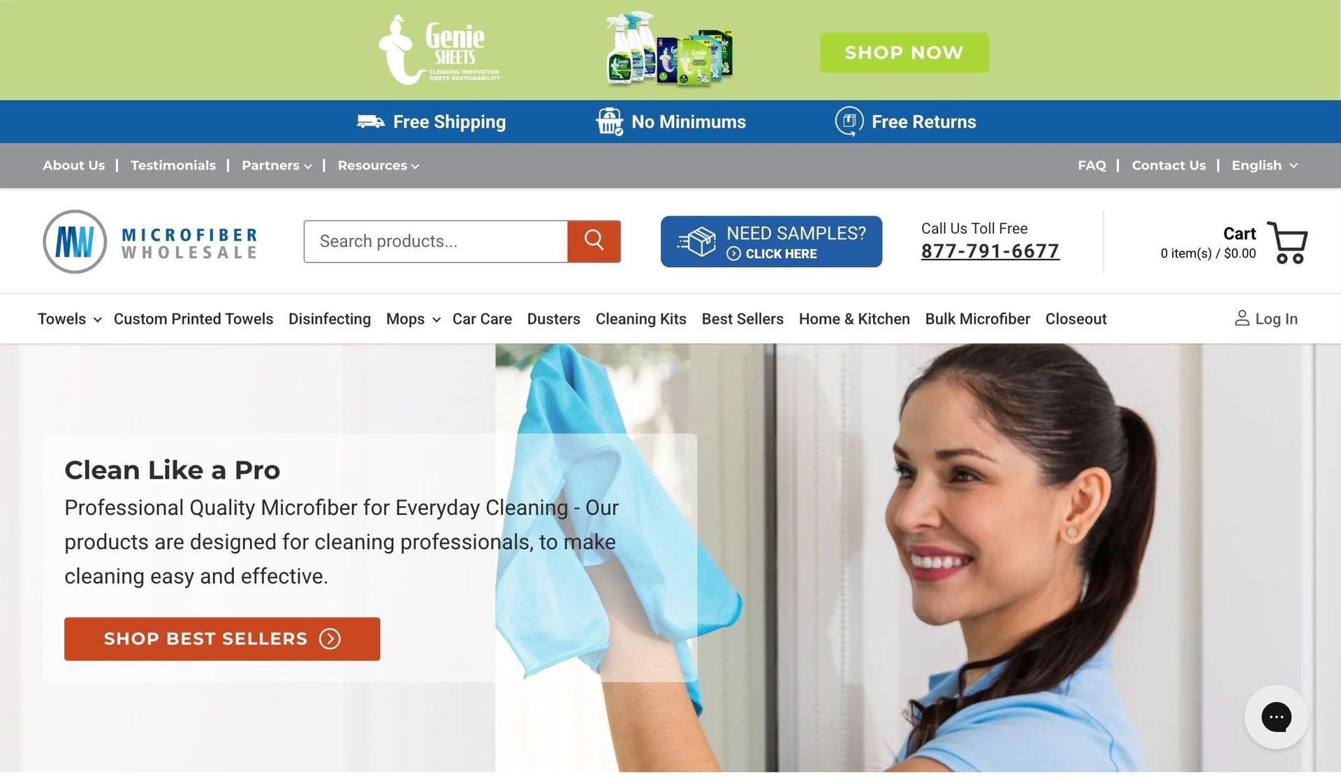 Microfiber Wholesale-cleaning website examples