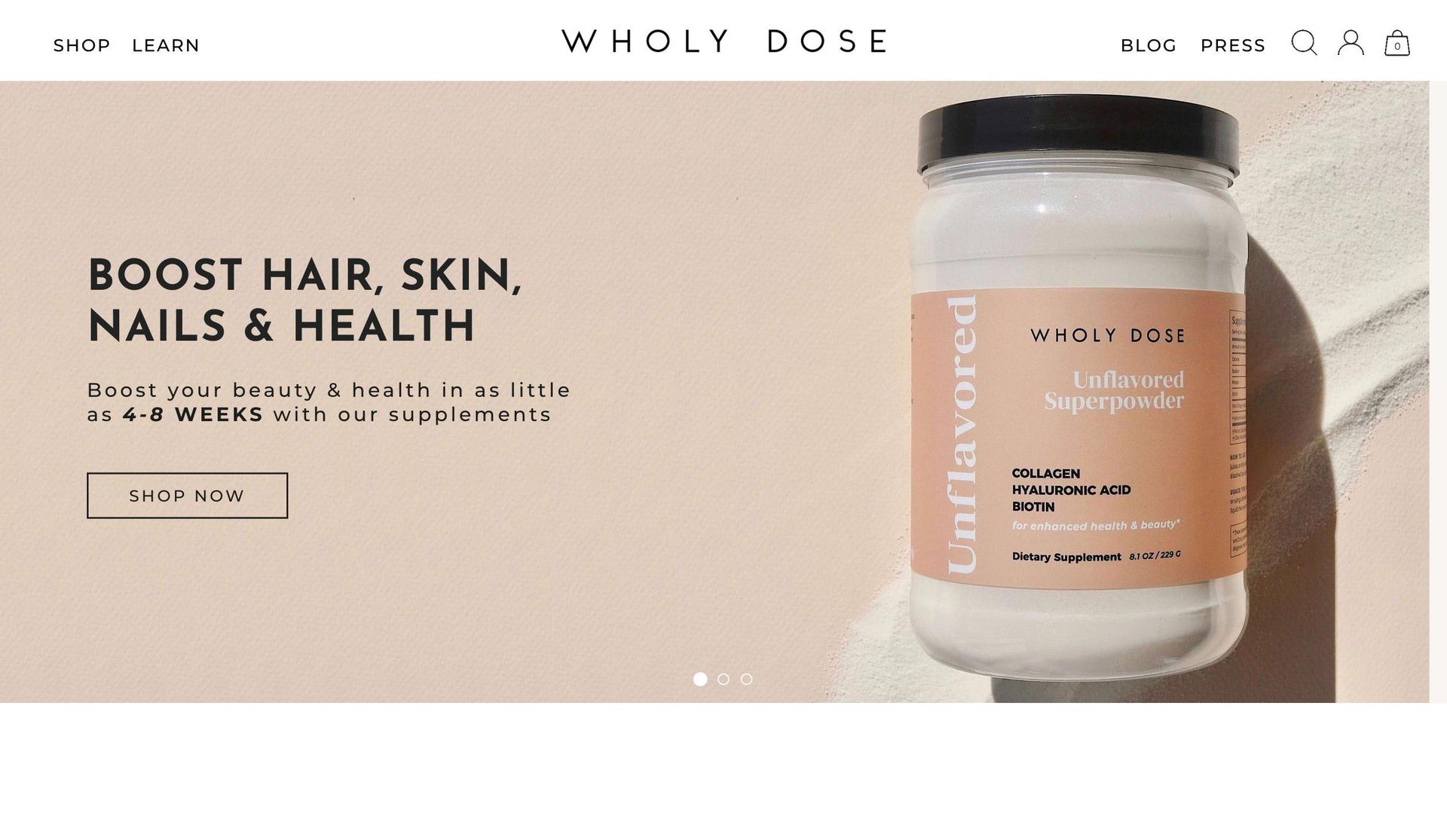 Wholy Dose-beauty websites