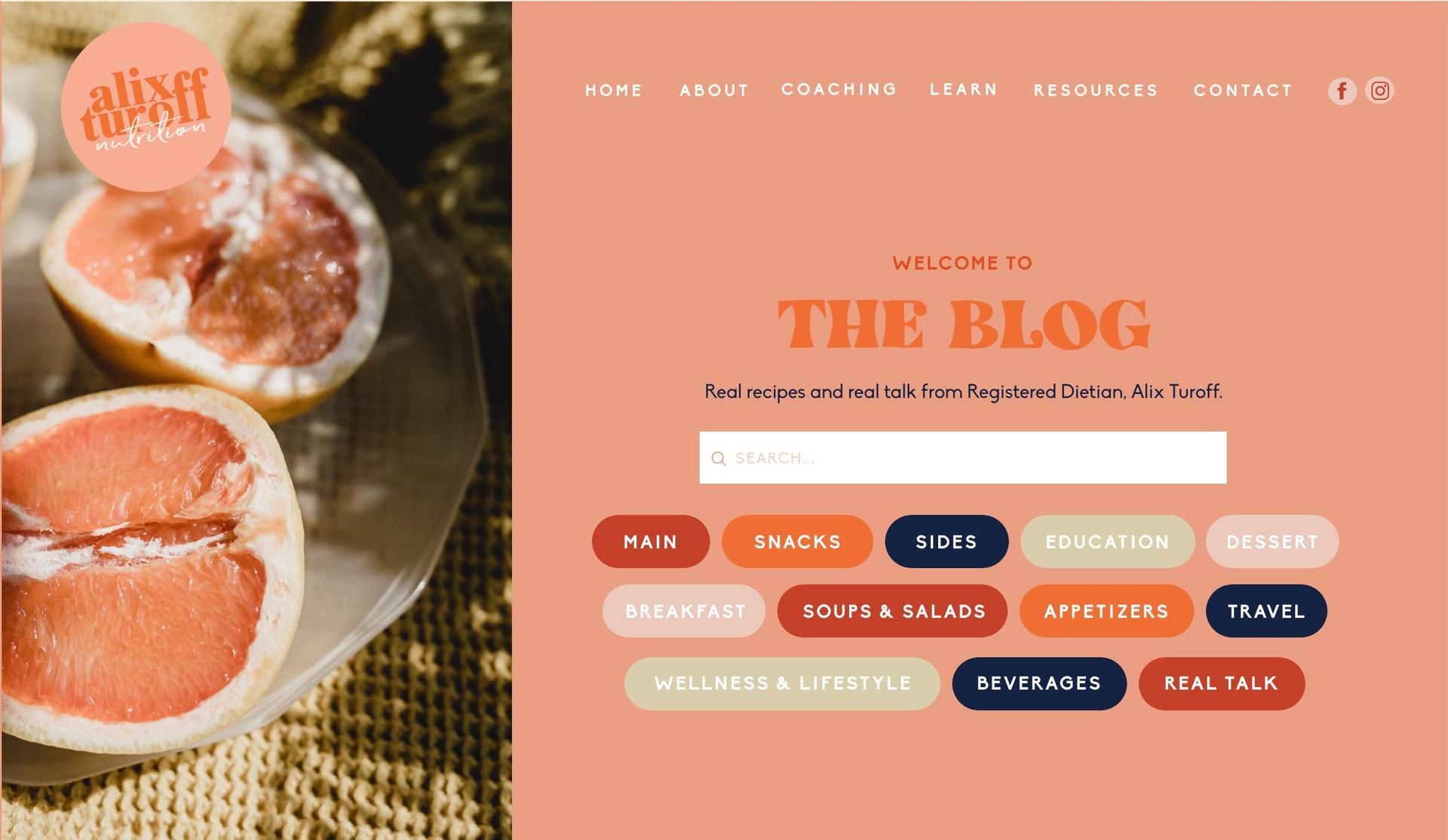 Alix Turoff Nutrition-+blog design examples+