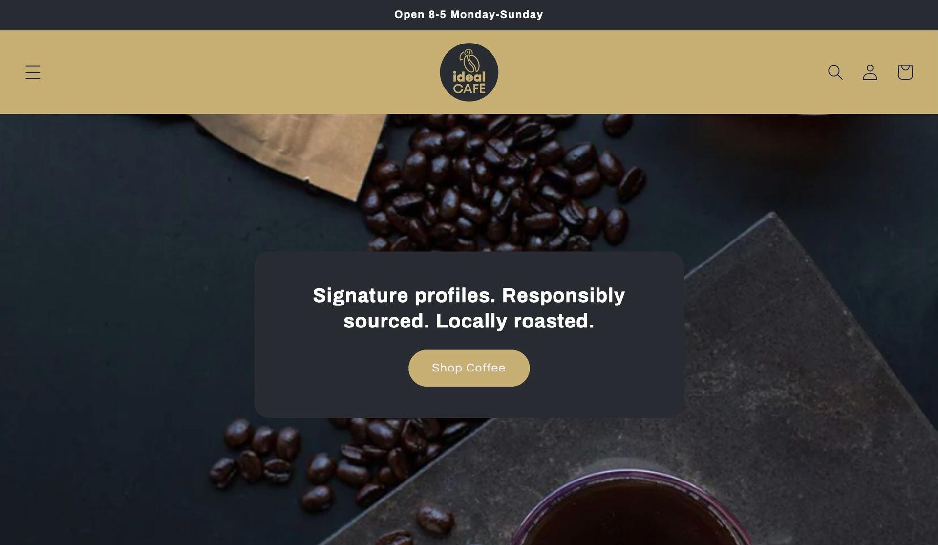 Ideal Coffees-coffee shop websites