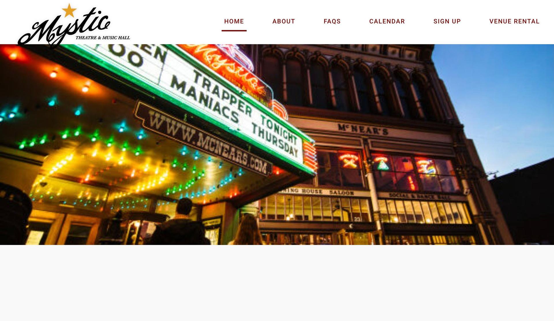 Mystic Theatre-canva website examples