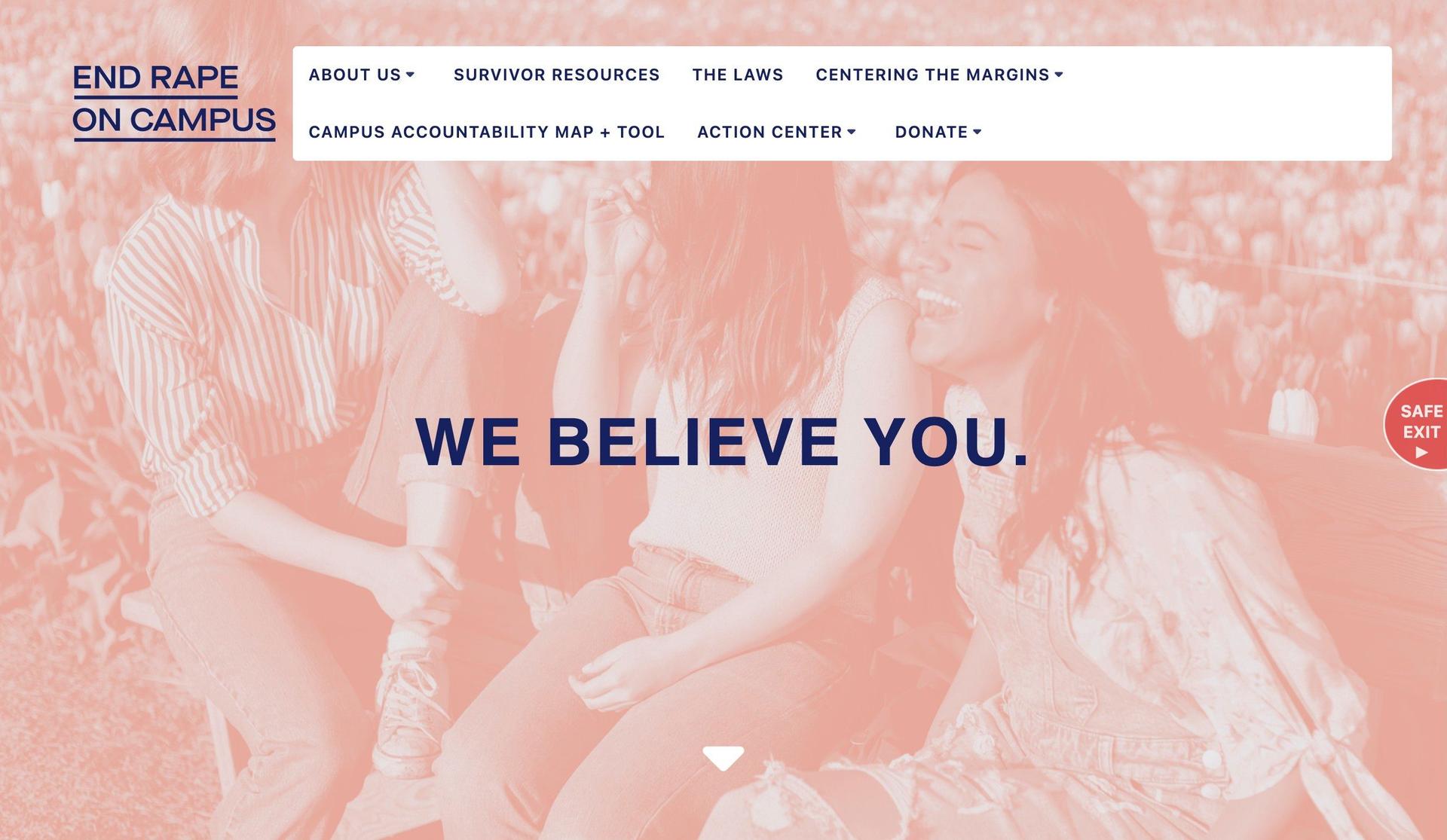 End Rape on Campus-canva website examples