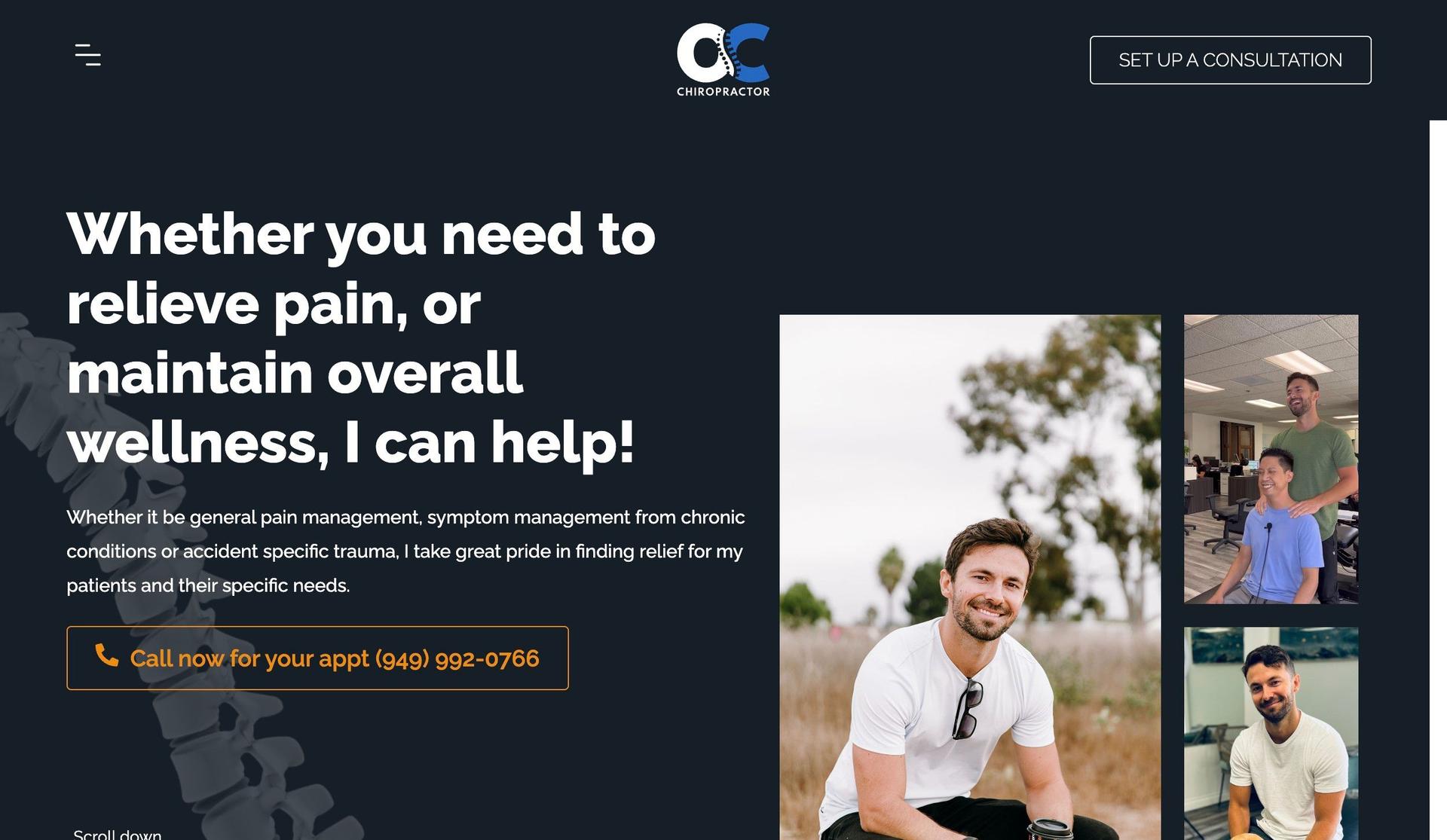 The OC Chiropractor-chiropractic website designs