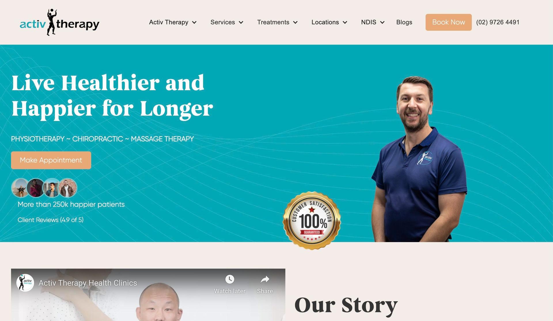 Activ Therapy-chiropractic website designs