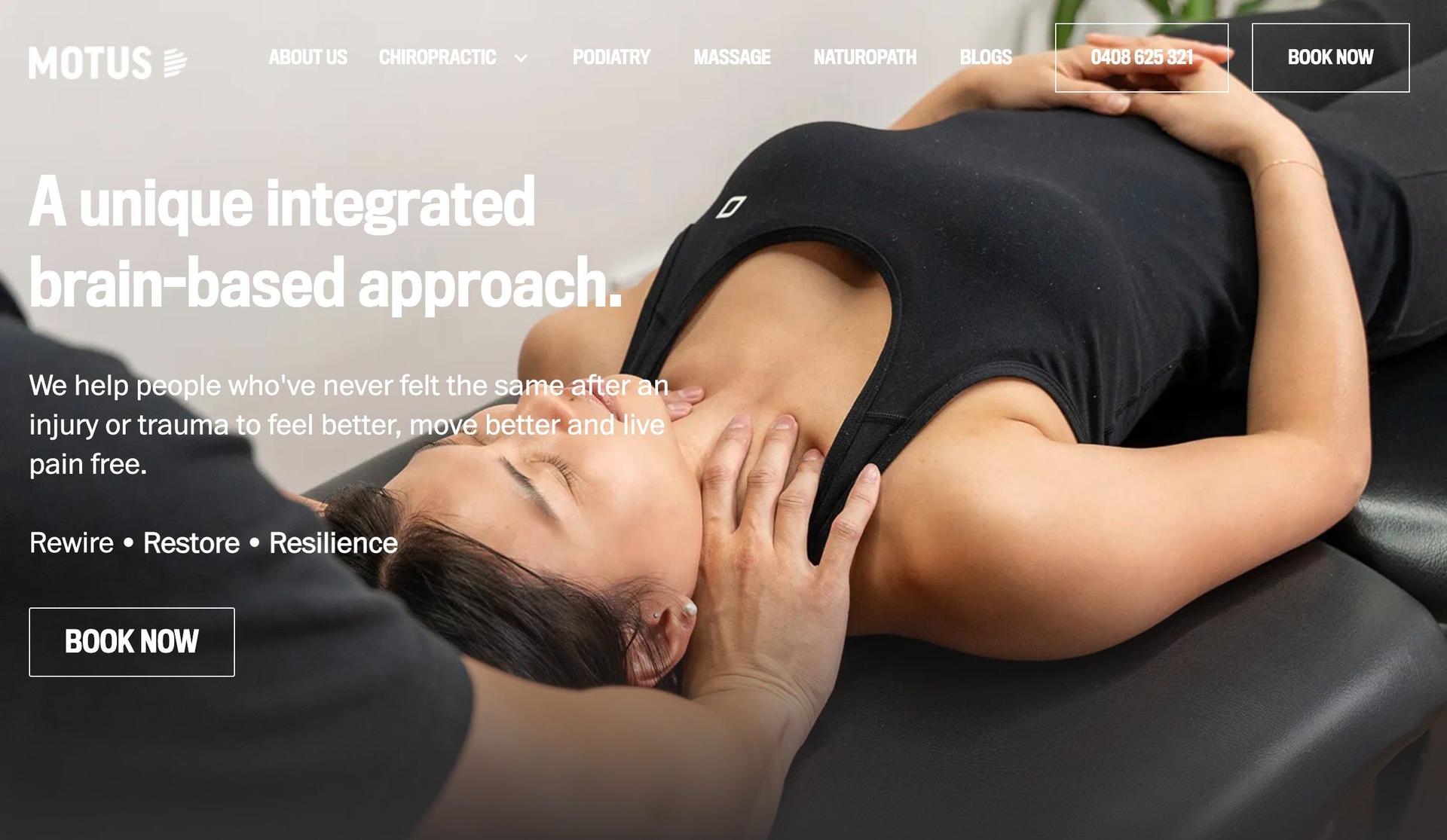 This is Motus-chiropractic website designs