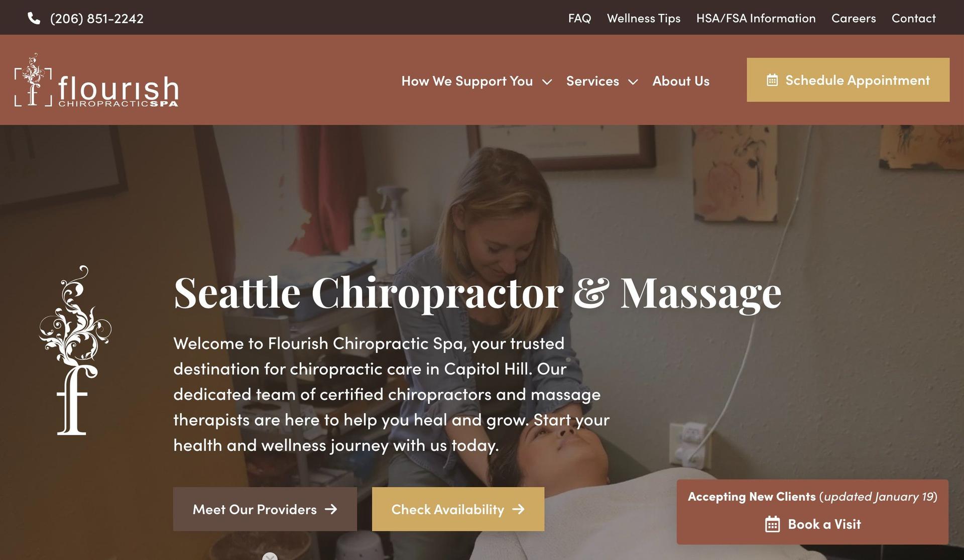 Flourish Chiropractic Spa-chiropractic website designs