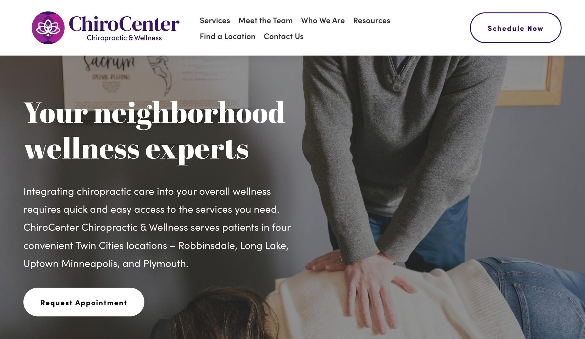 Chiro Center MN-chiropractic website designs