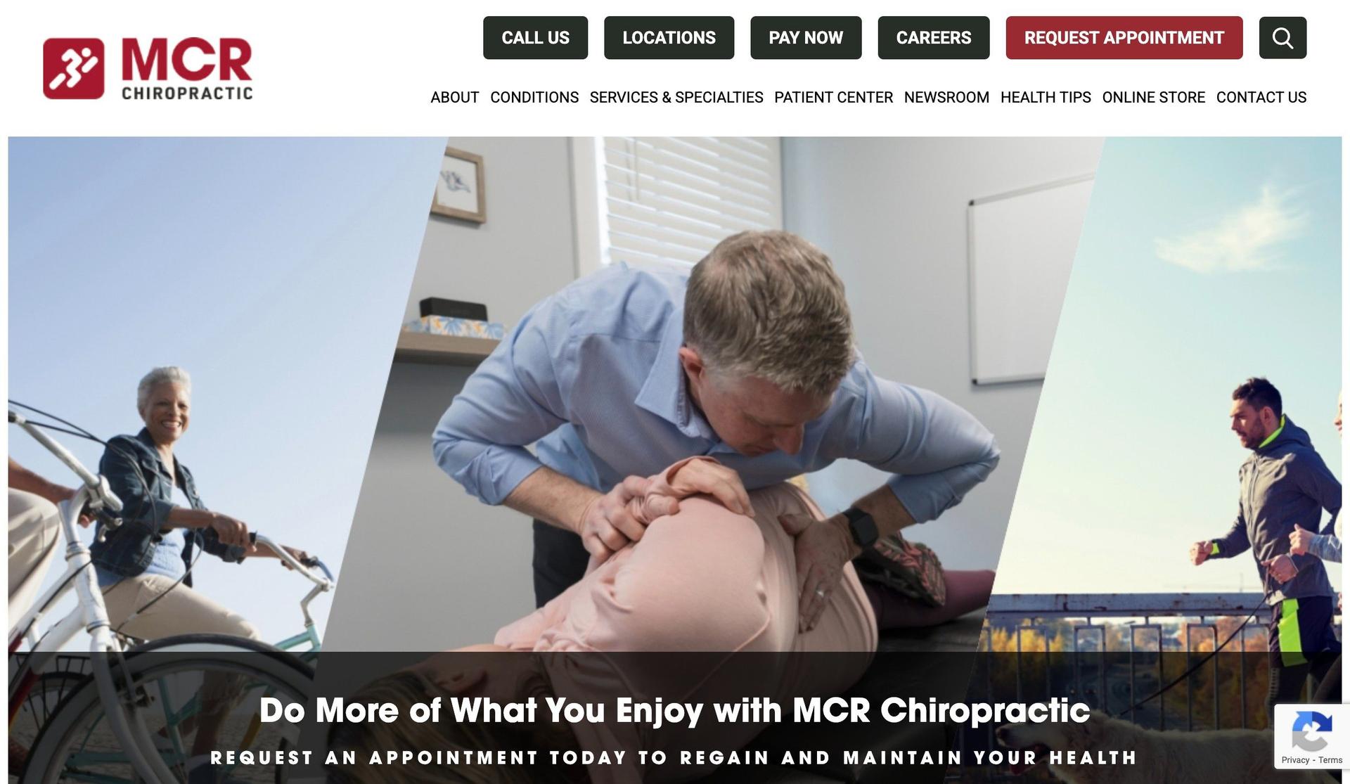 MCR Chiropractic-chiropractic website designs