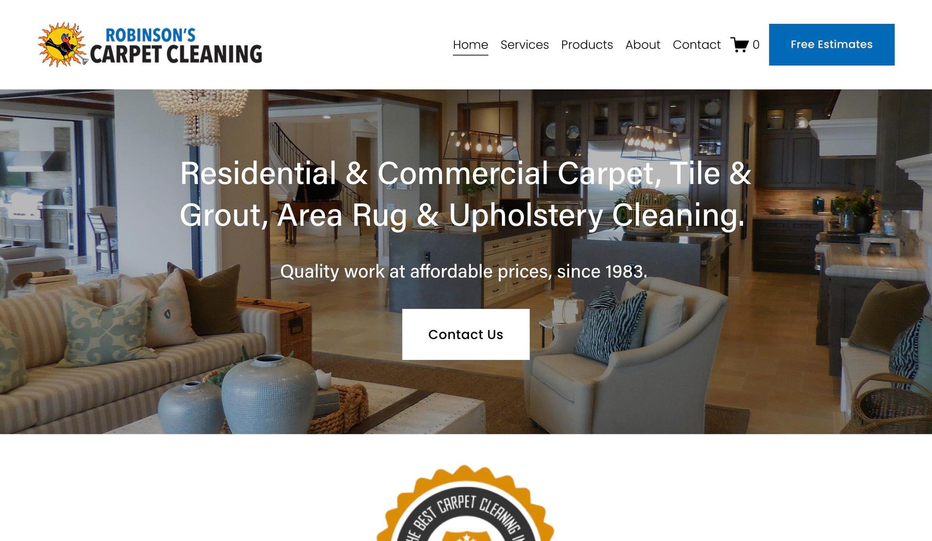 Robinson's Carpet Cleaning-cleaning website examples