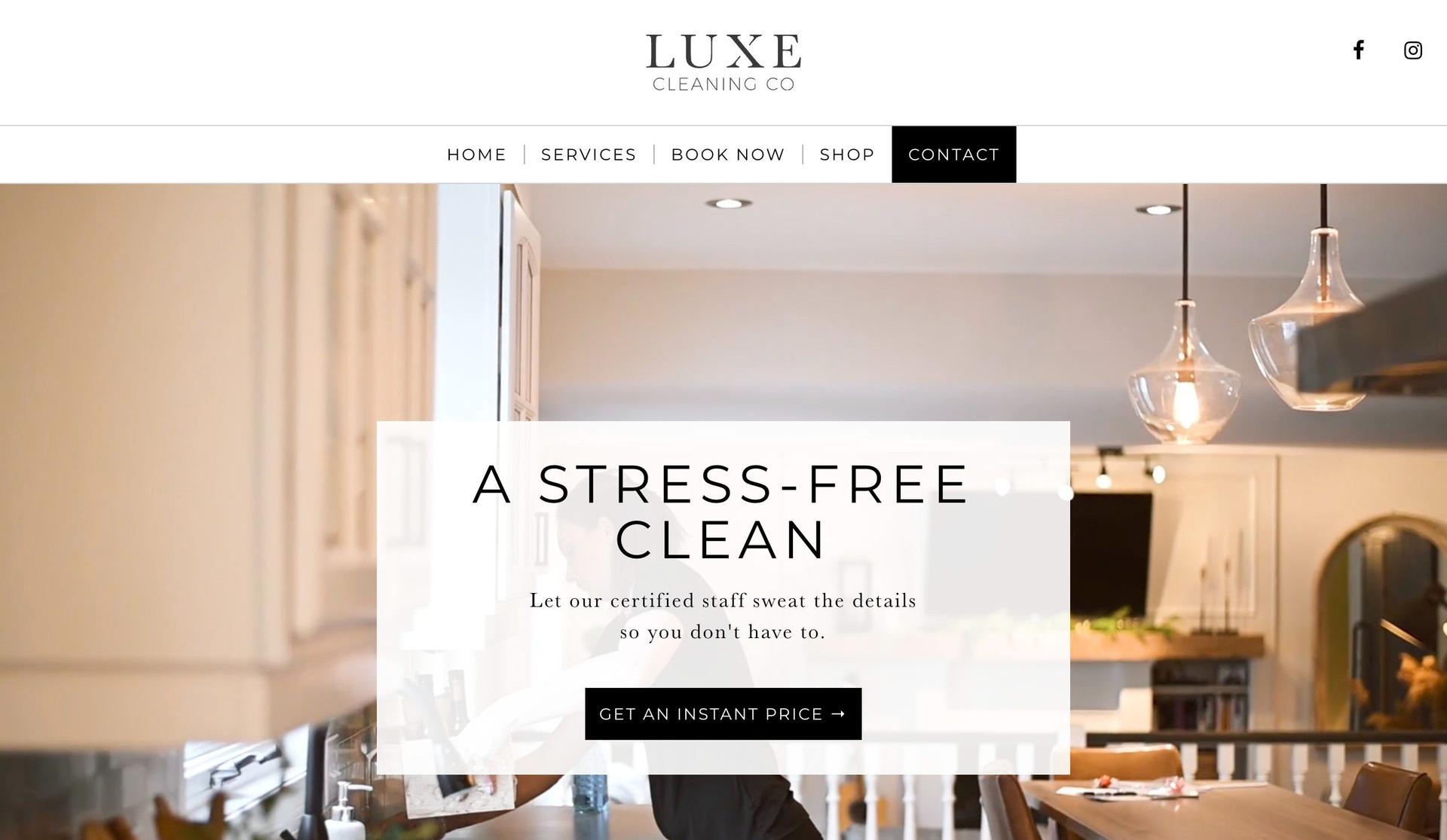 Luxe Cleaning-cleaning website examples