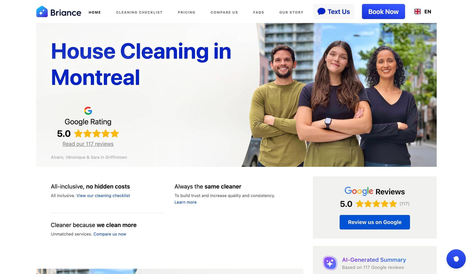 Briance-cleaning website examples