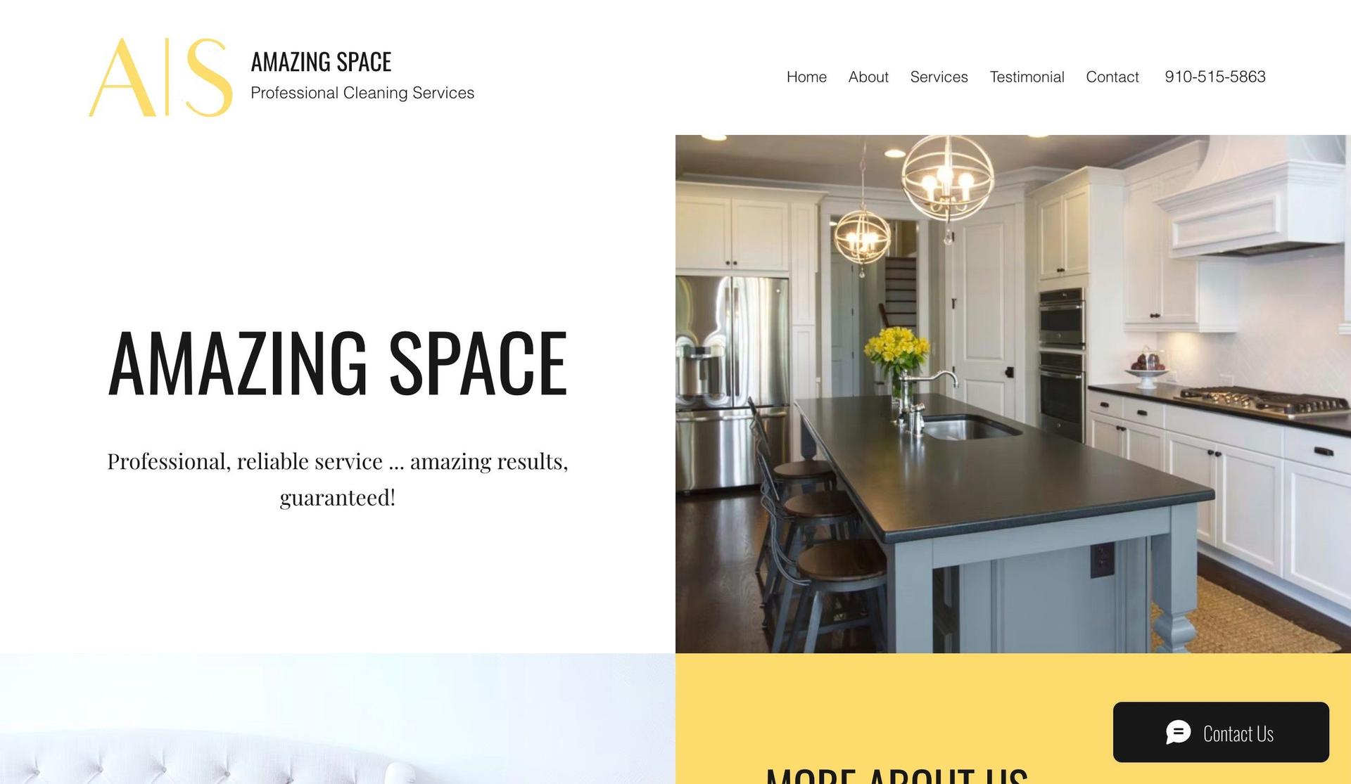 Amazing Space Pro Clean-cleaning website examples