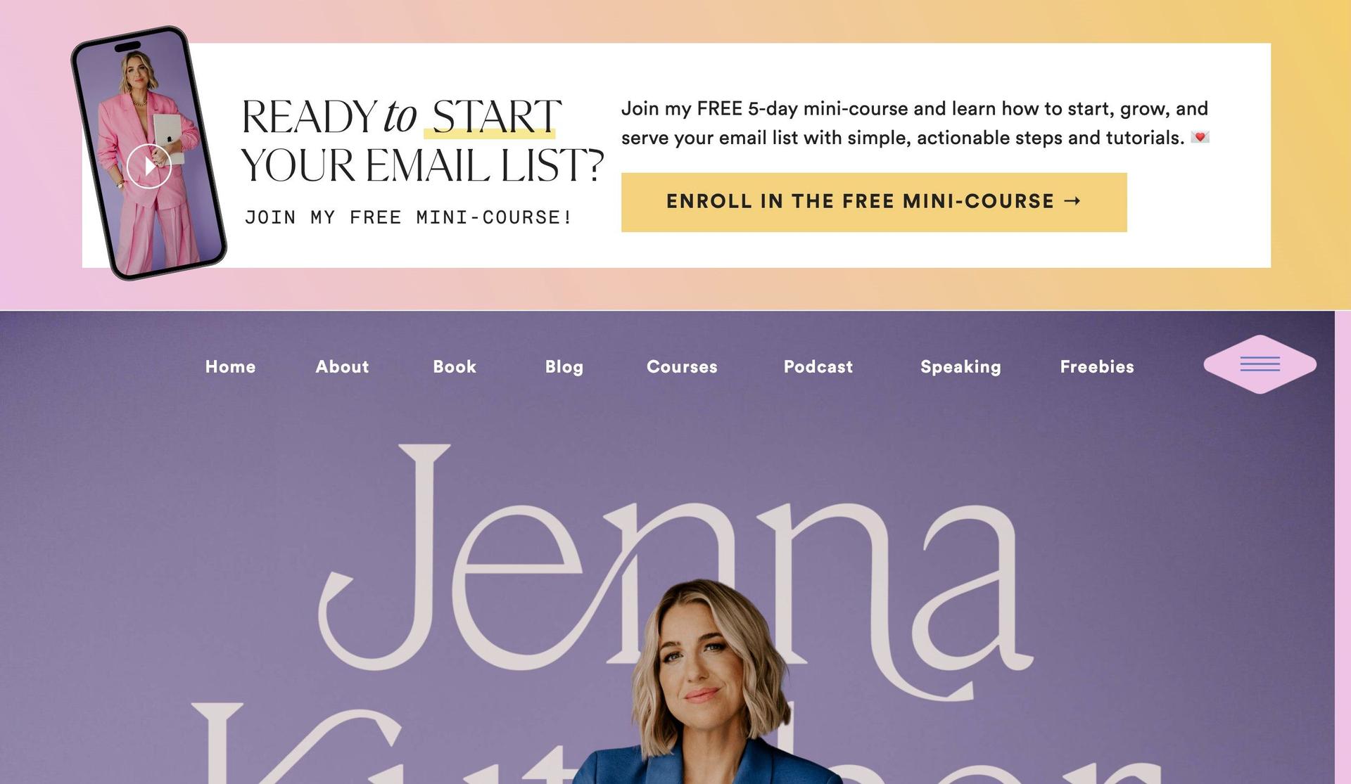 Jenna Kutcher-coaching websites