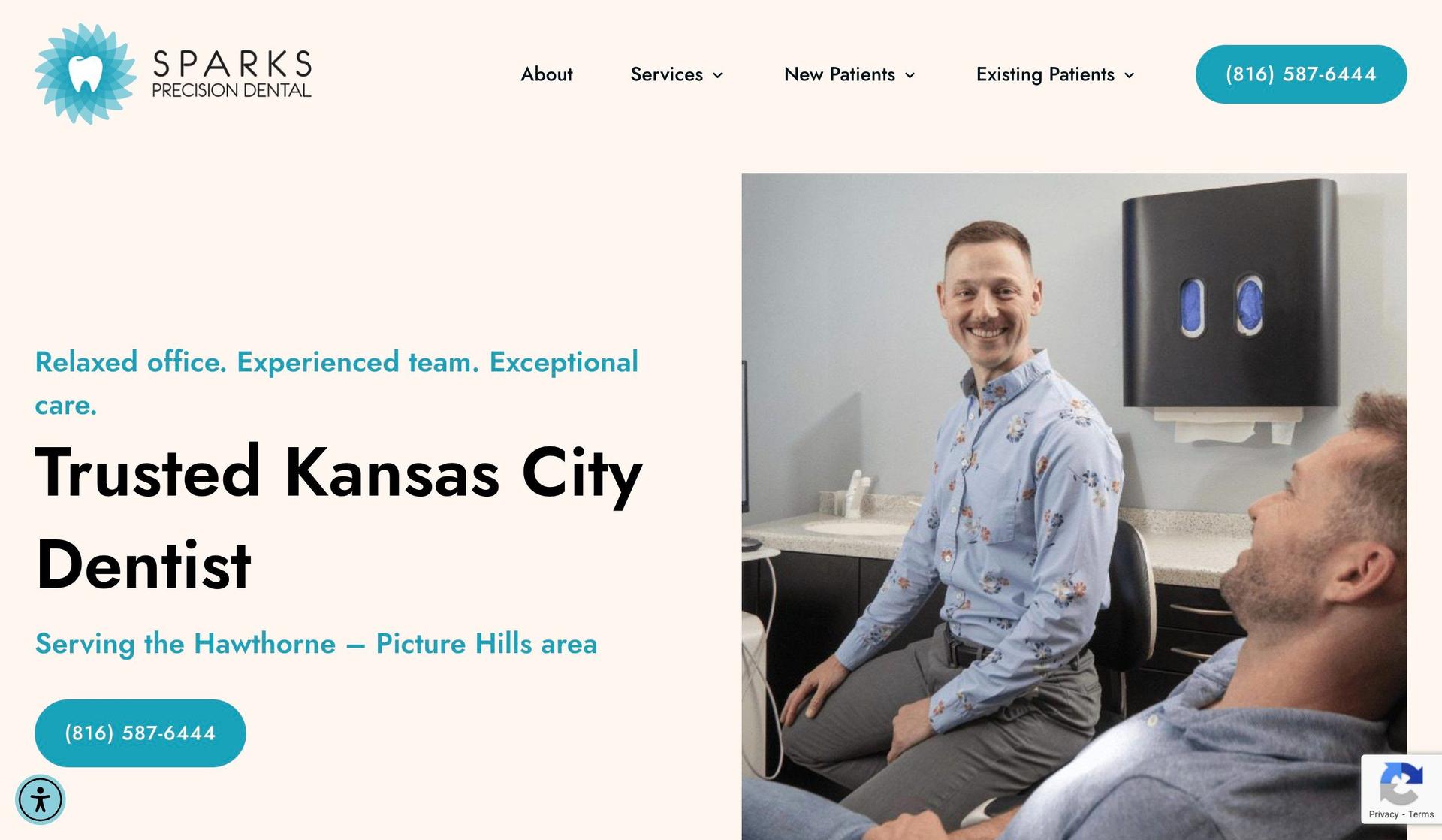 Sparks Precision Dental-service website examples