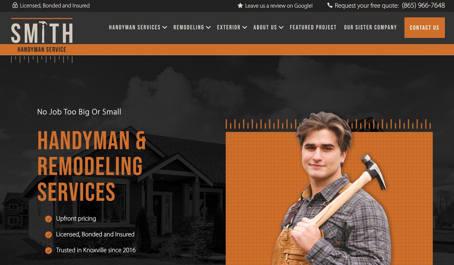 Smith Handyman Service-black and orange websites