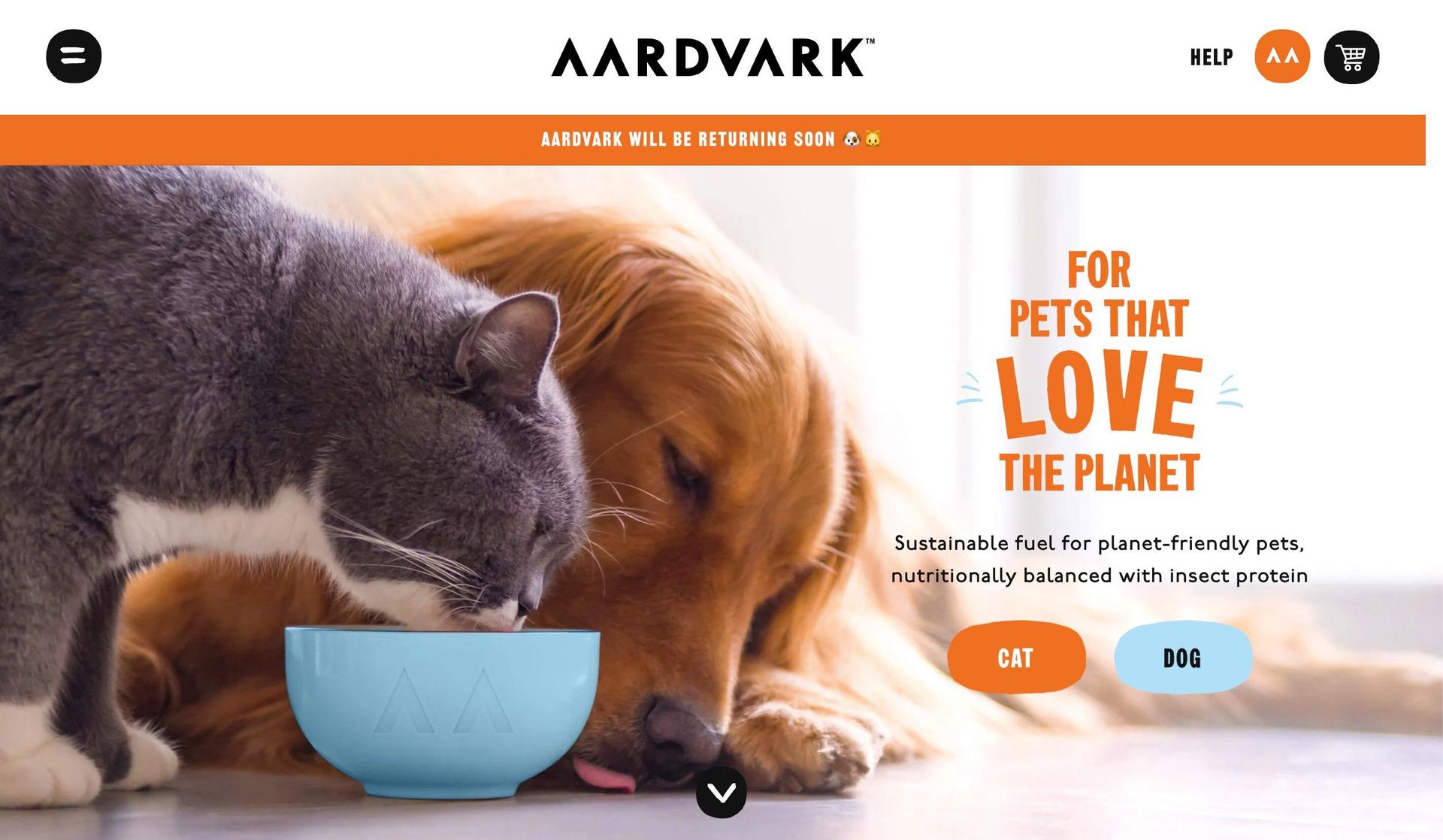 Aardvark-black and orange websites