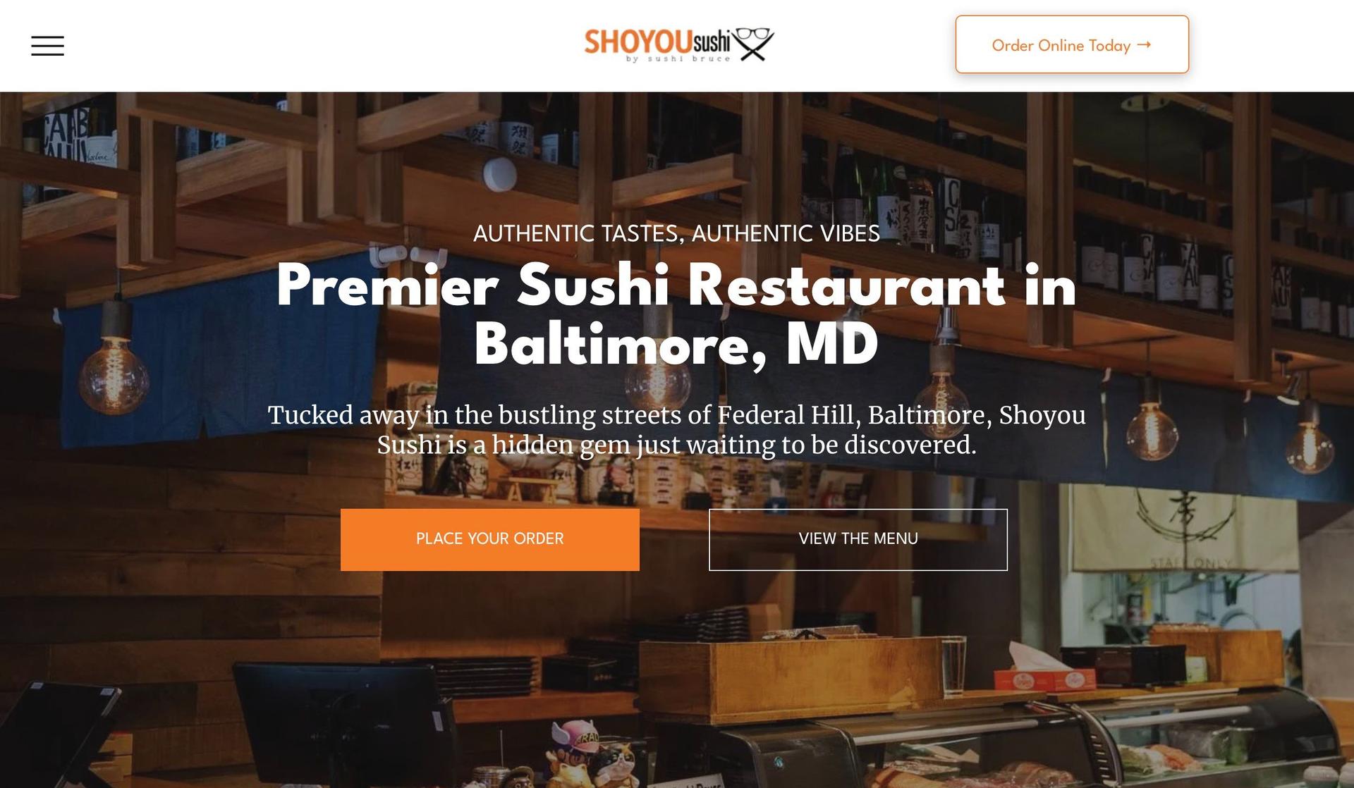 Shoyu Sushi-black and orange websites