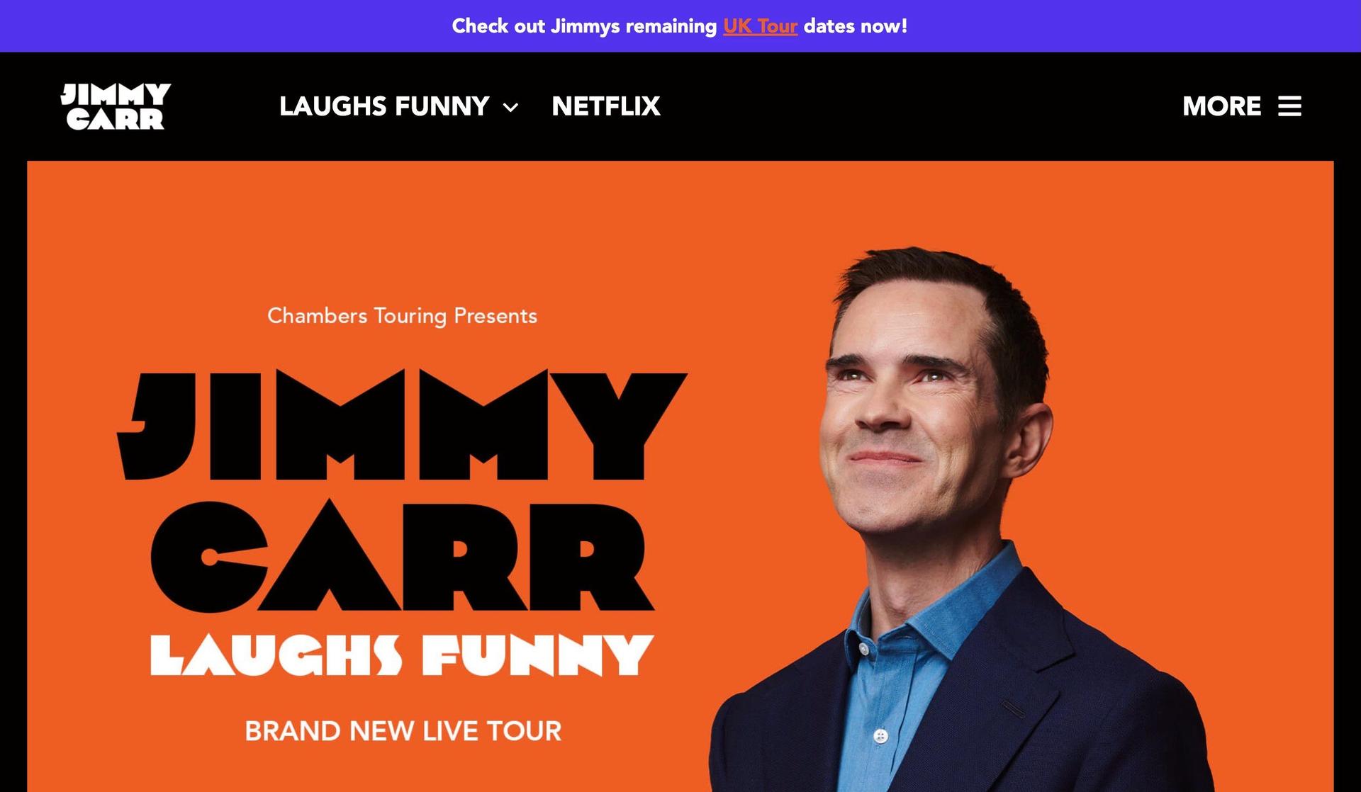 Jimmy Carr-black and orange websites