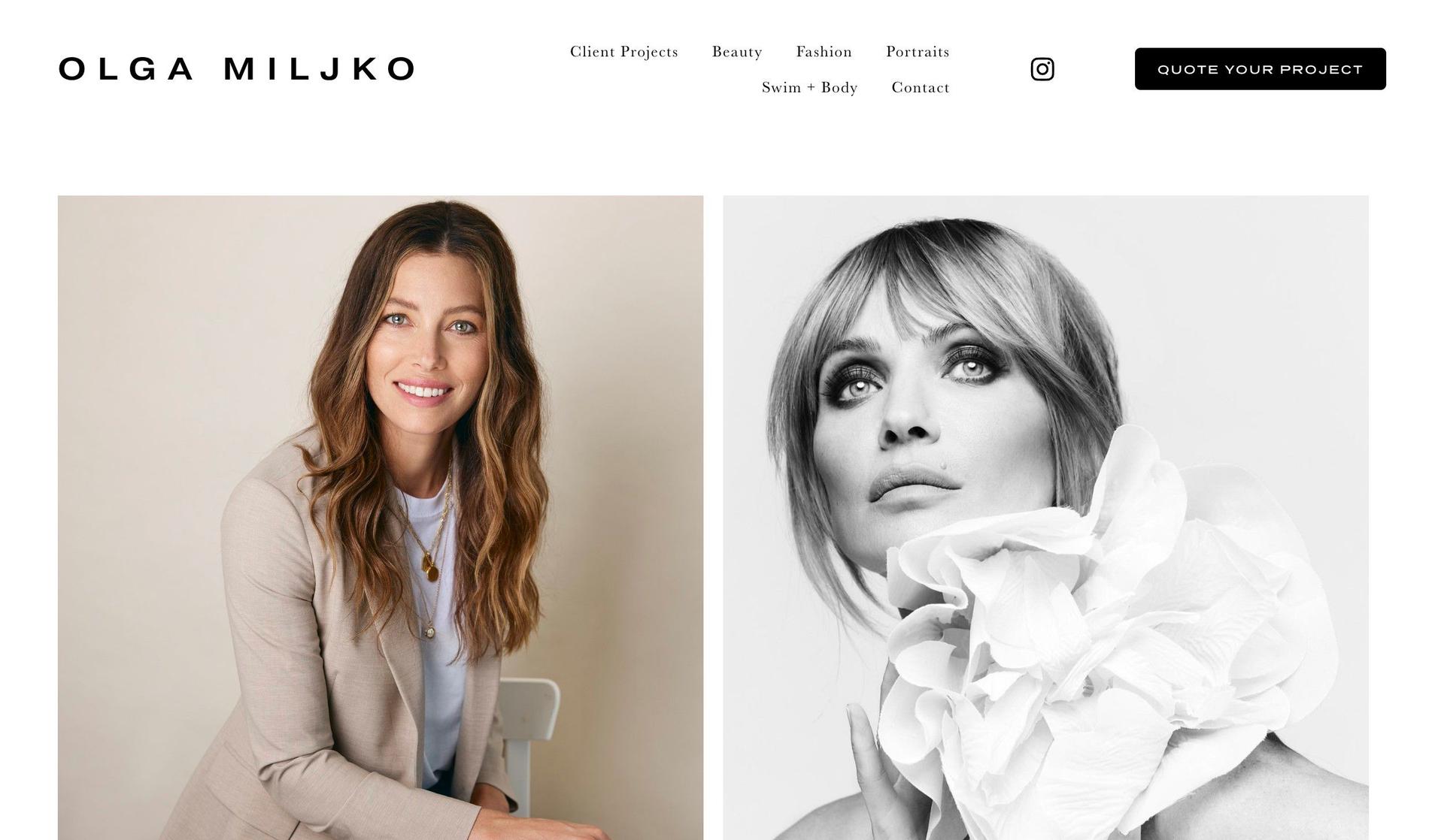 Olga Miljko-service website examples