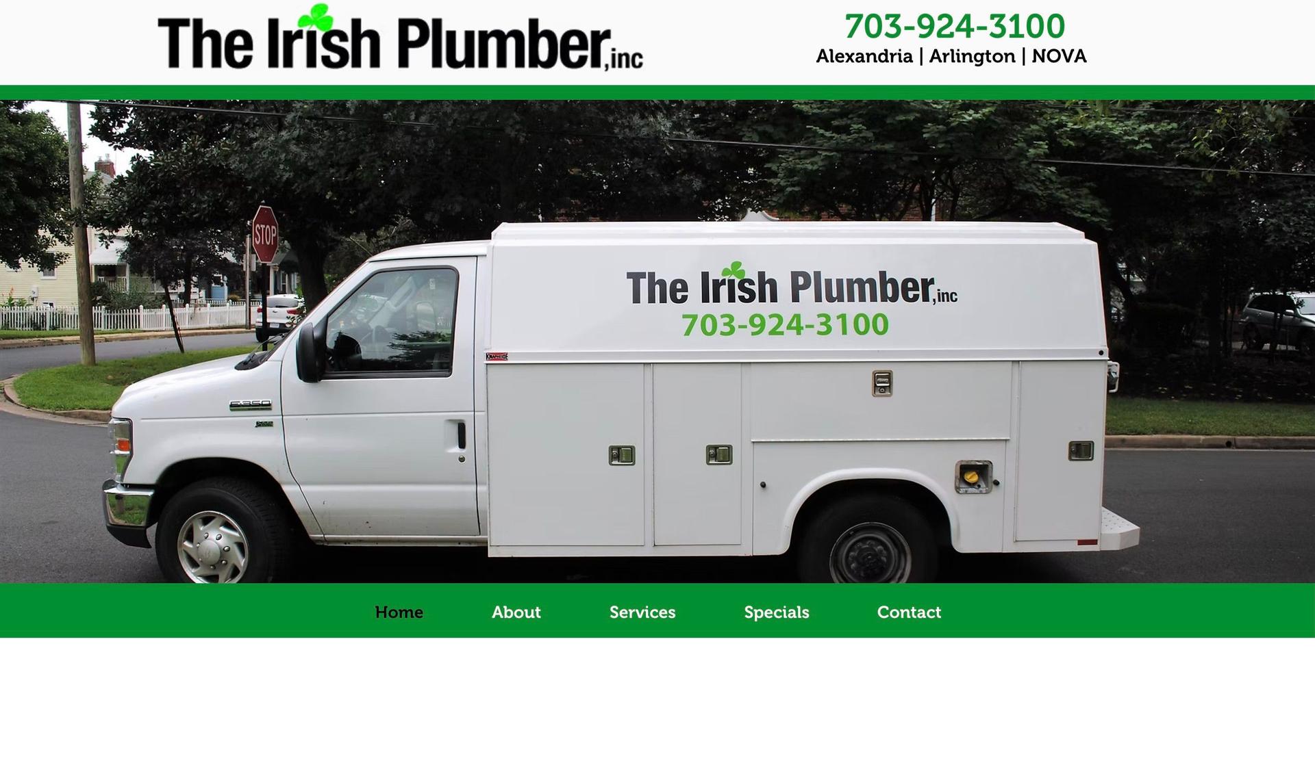 The Irish Plumber-service website examples