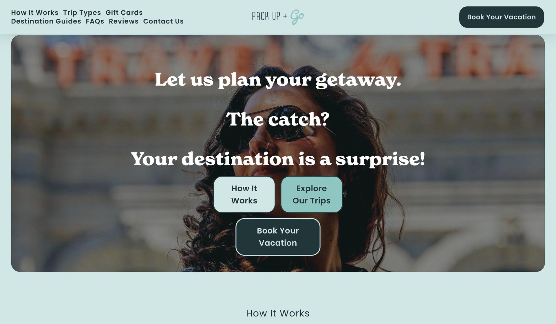 Pack Up + Go-service website examples