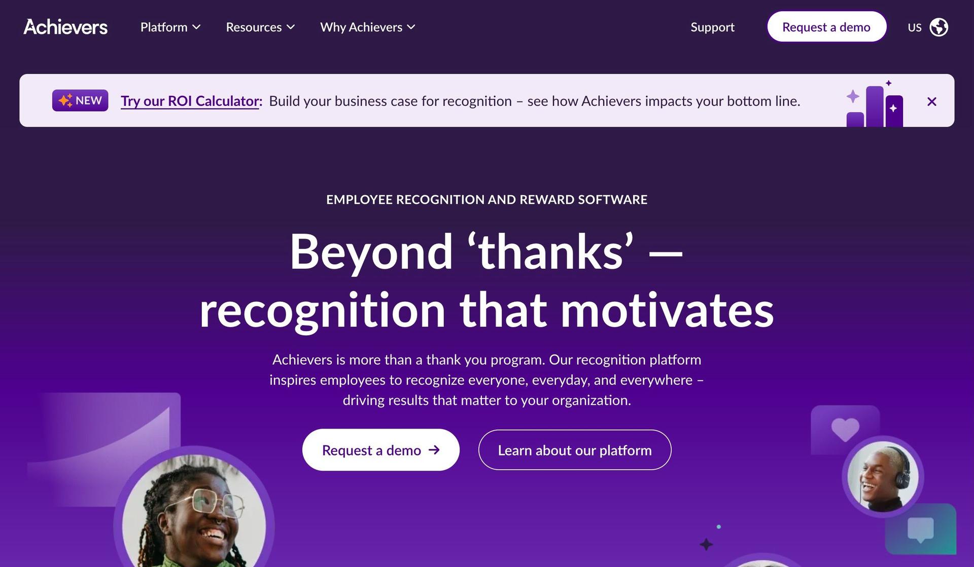 Achievers-service website examples