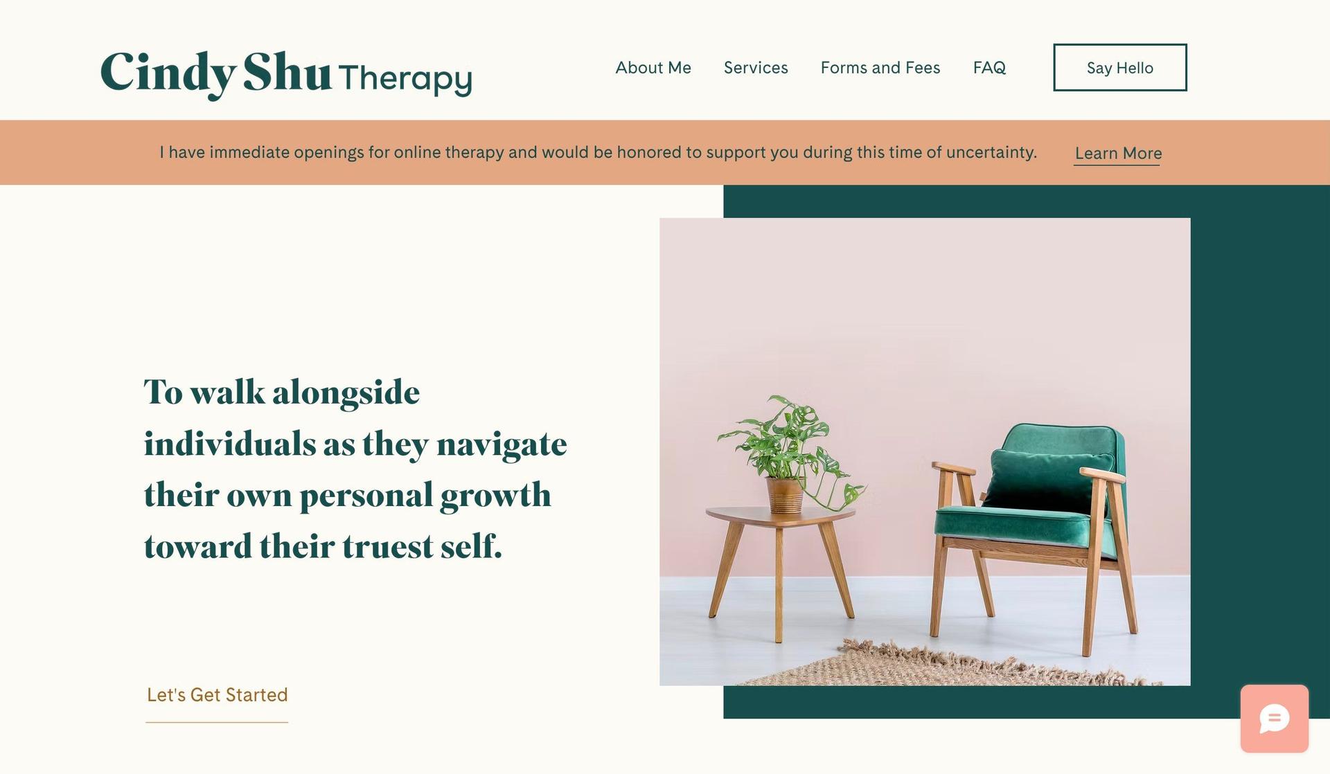 Cindy Shu Therapy-service website examples