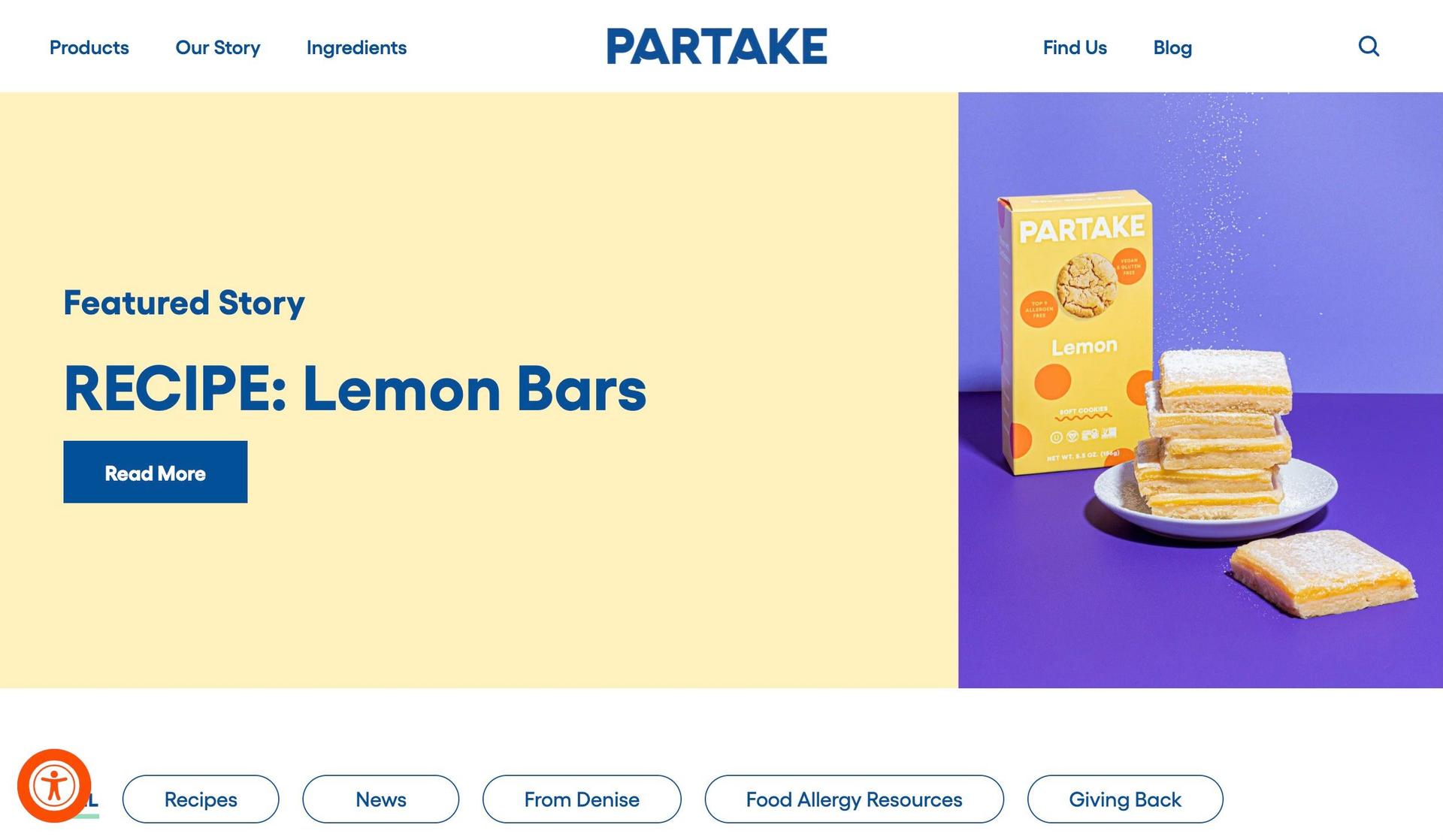 Partake Foods-food blog examples