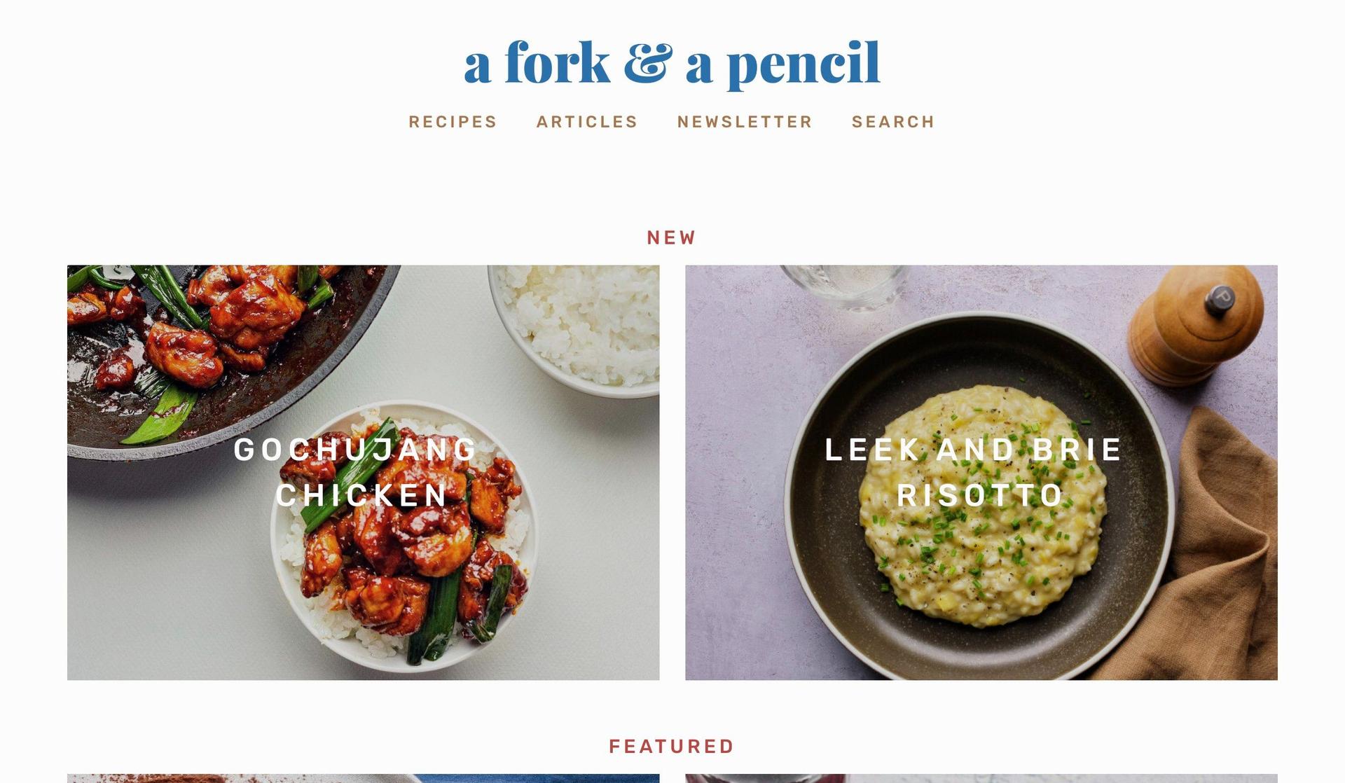 A Fork and a Pencil-food blog examples