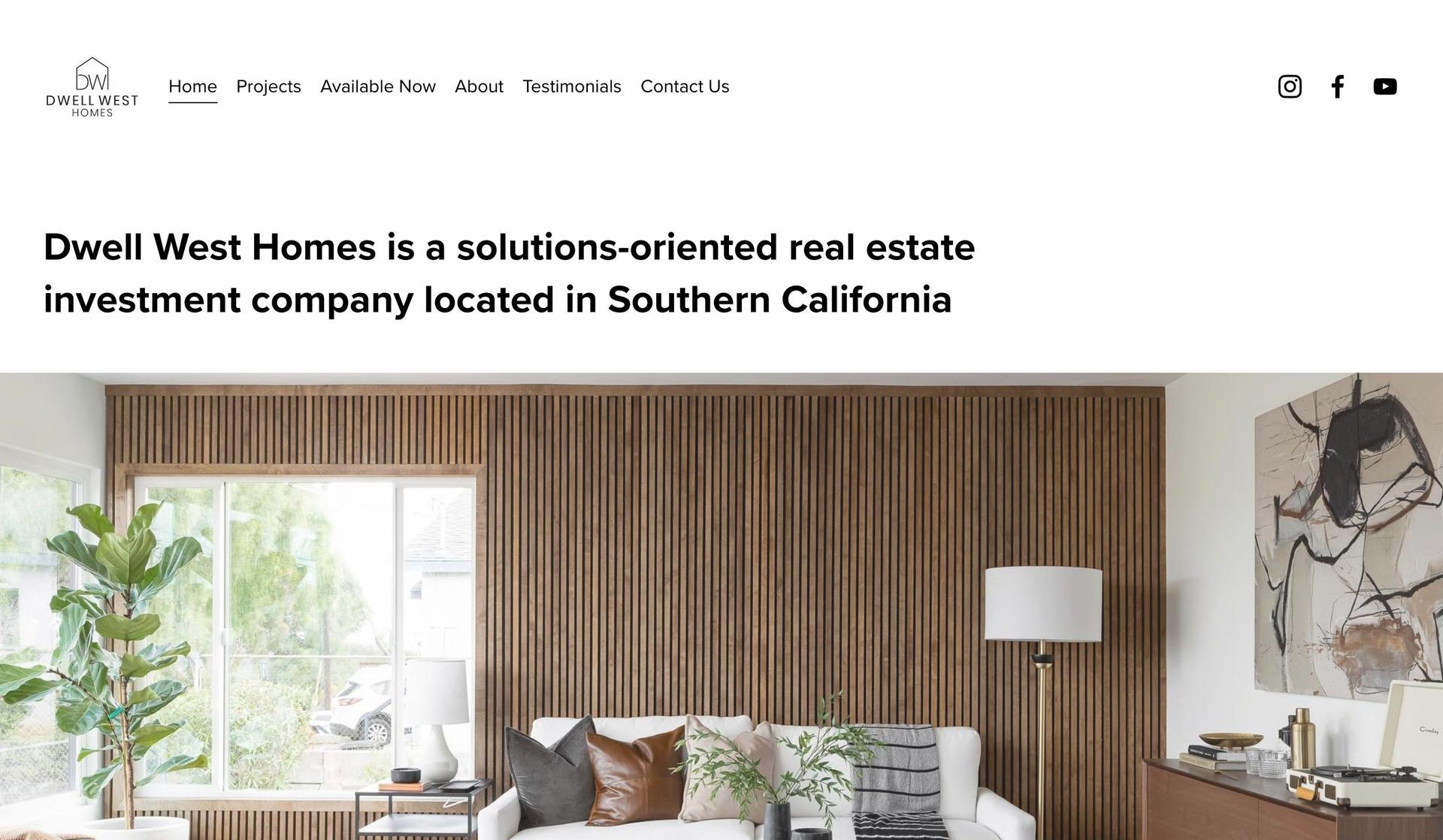 Dwell West Homes-squarespace real estate websites