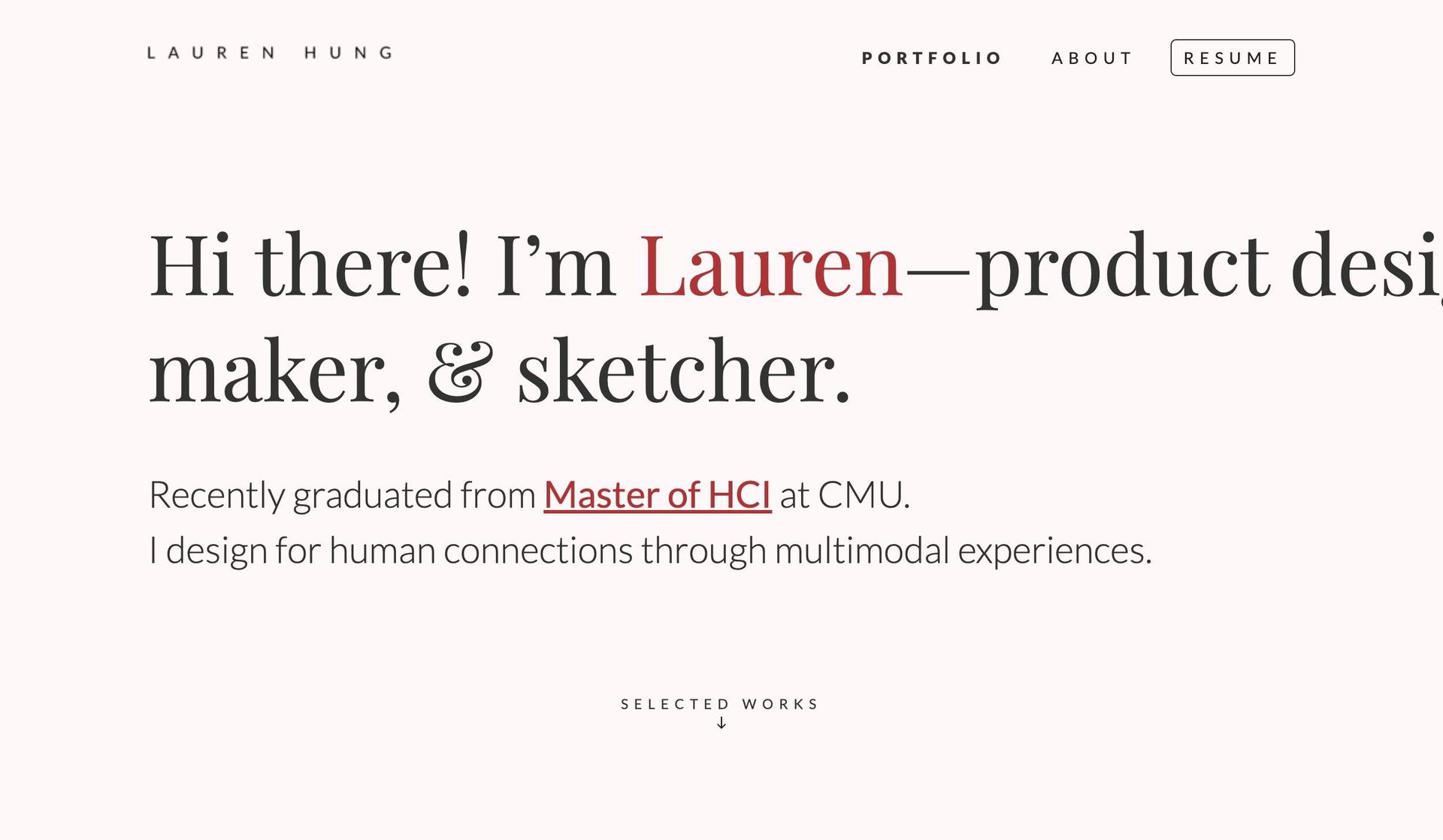 Lauren Hung Design-student portfolio examples