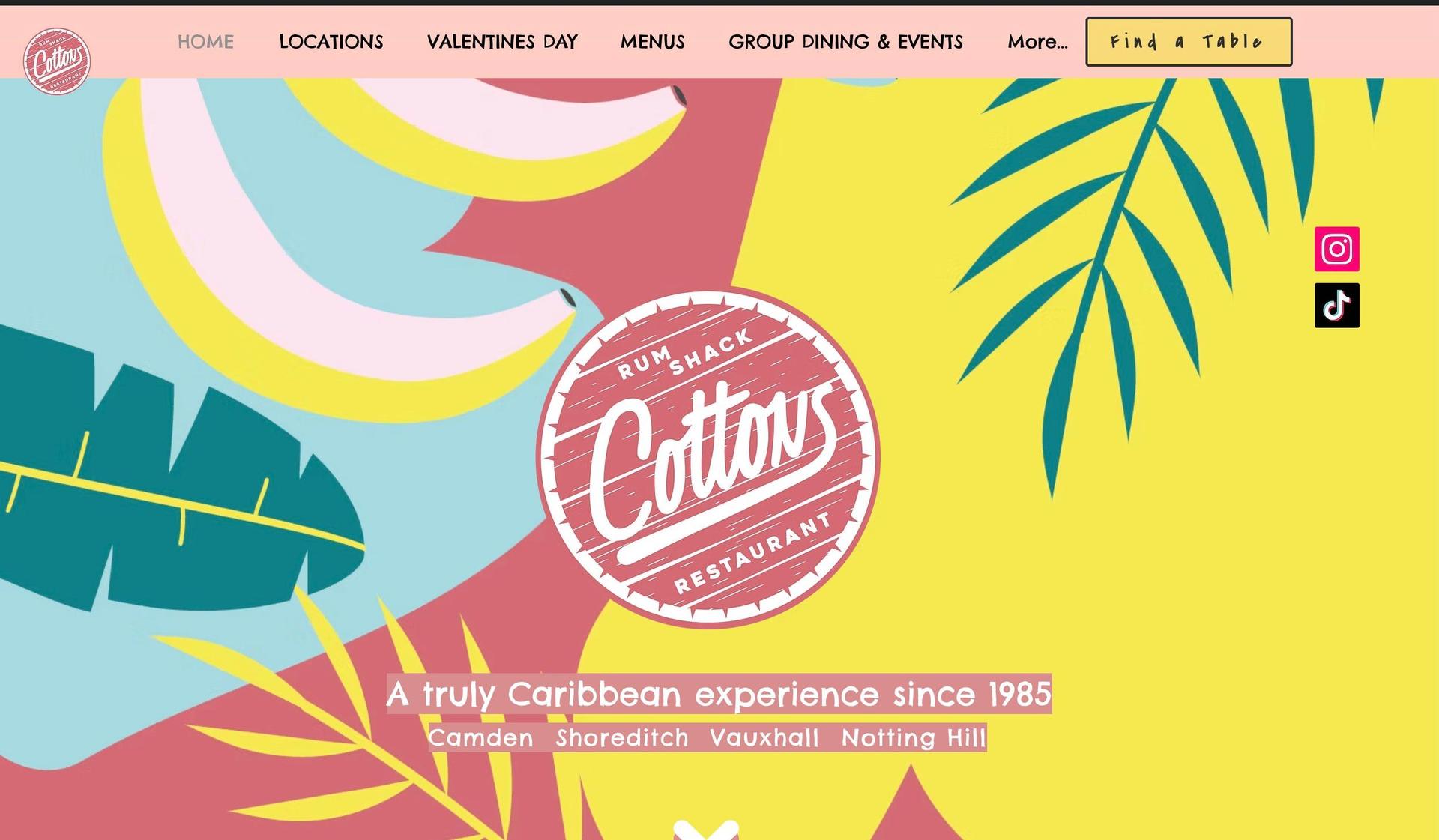 Cottons Restaurant-colorful websites