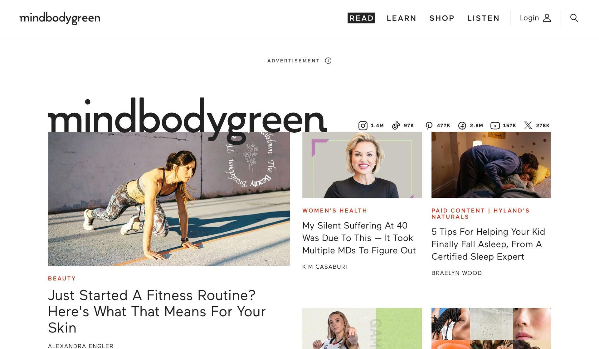 Mind Body Green-+lifestyle website examples+