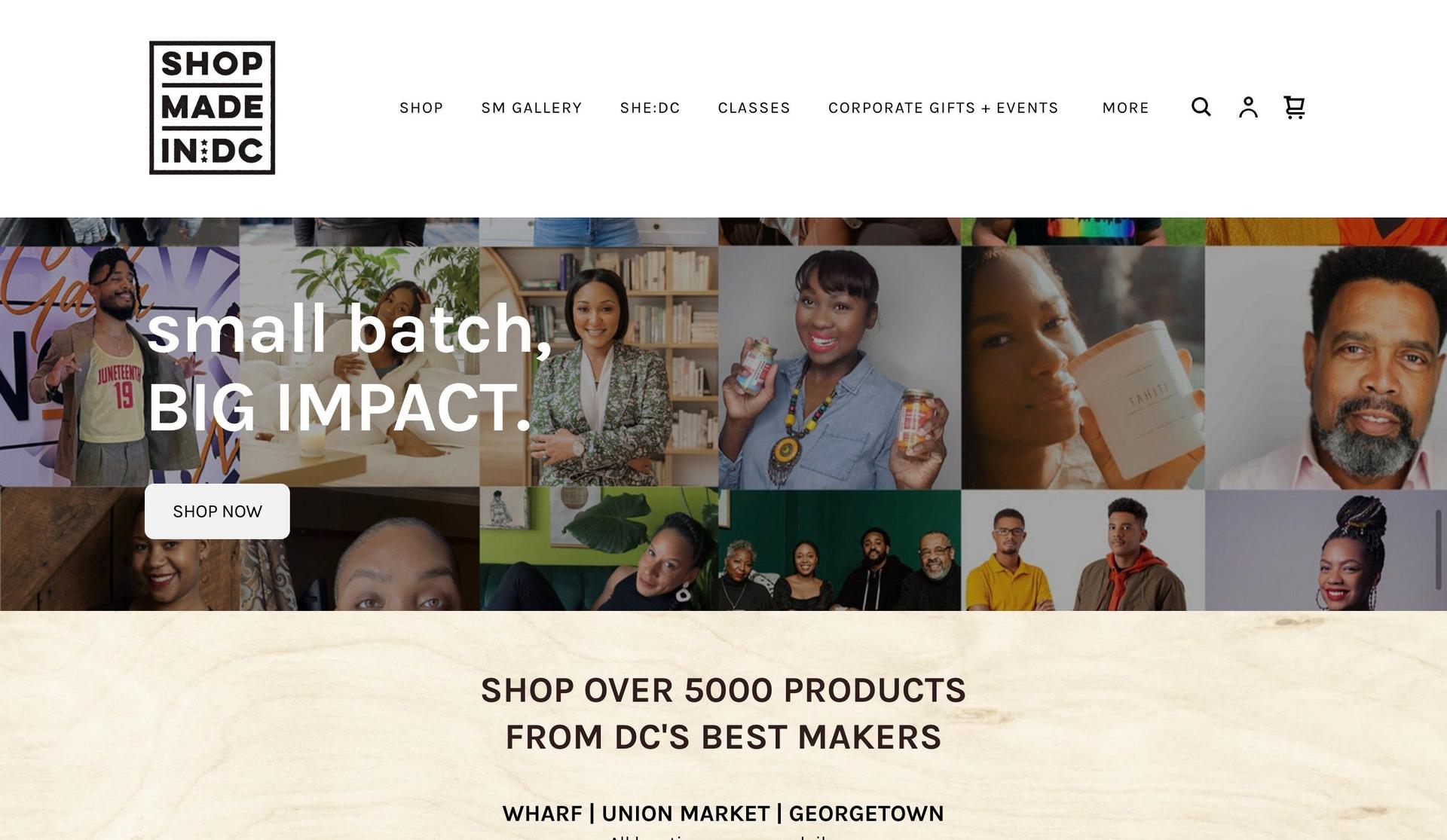 Shop Made in DC-square online store examples