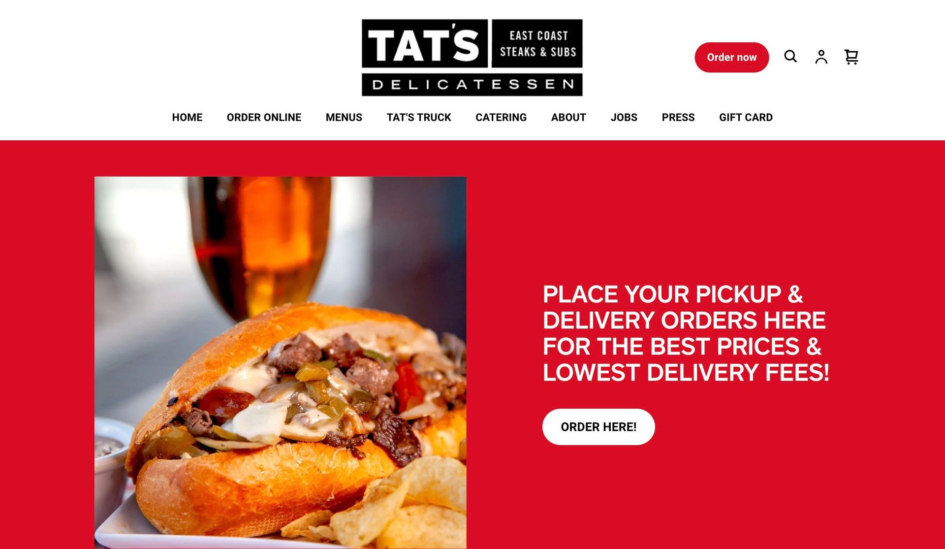 Tat's Deli-square online store examples