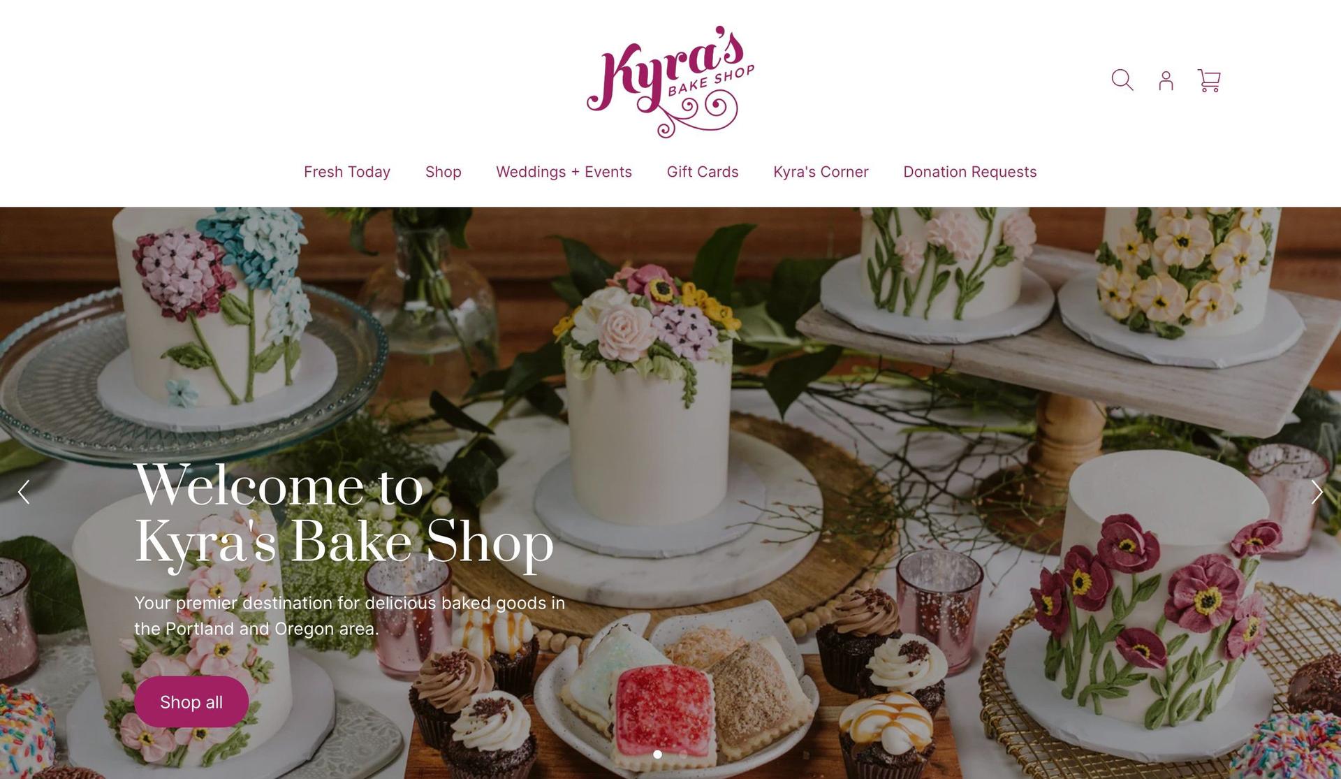 Kyra's Bake Shop-square online store examples