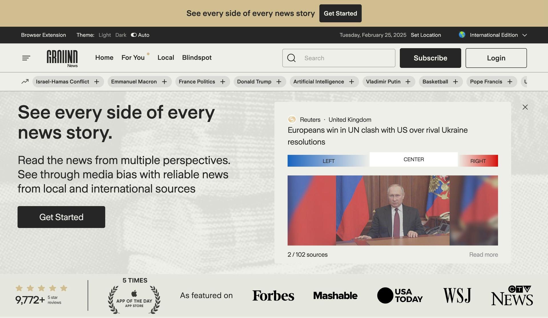 Ground News-examples of inspirational media websites