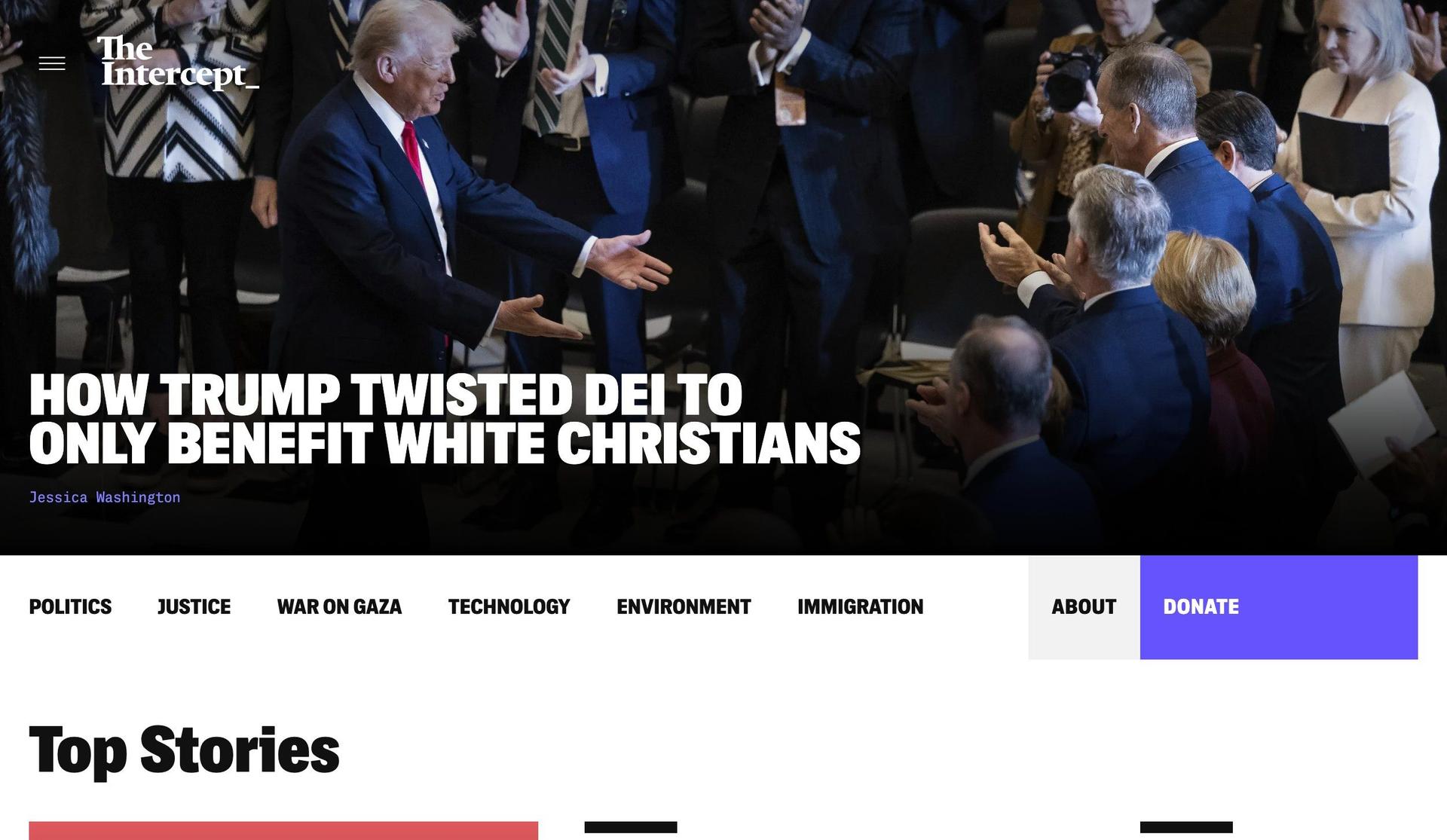 The Intercept-news website design