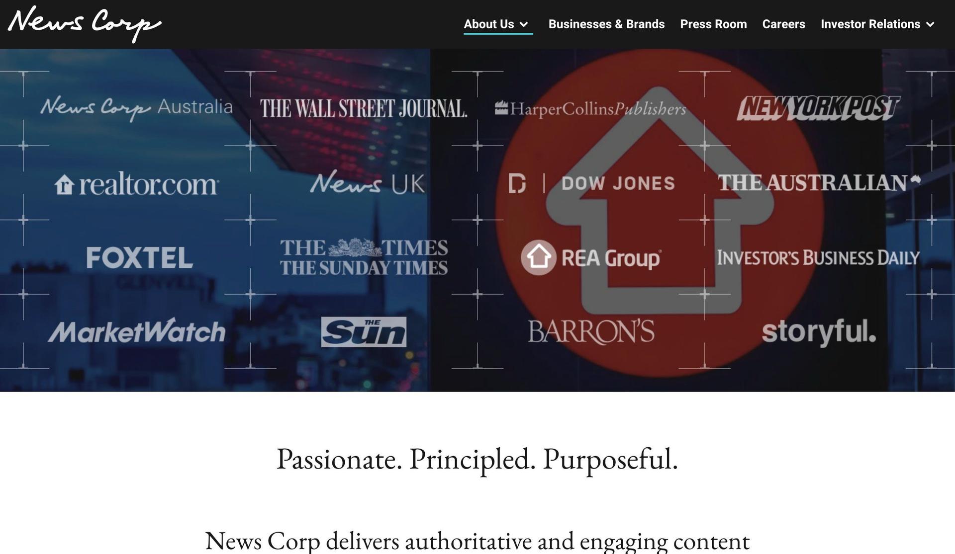 News Corp-news website design