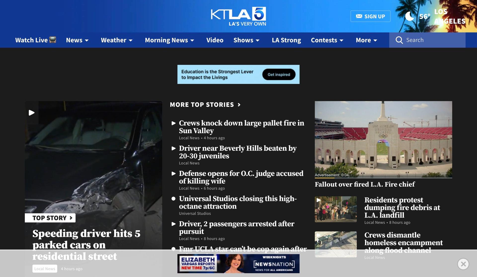 KTLA-news website design