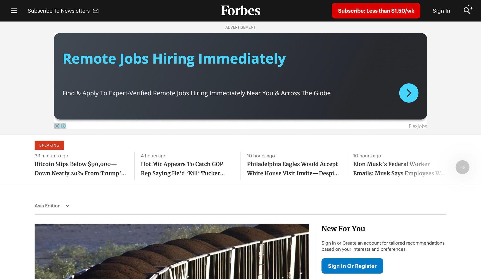 Forbes-news website design