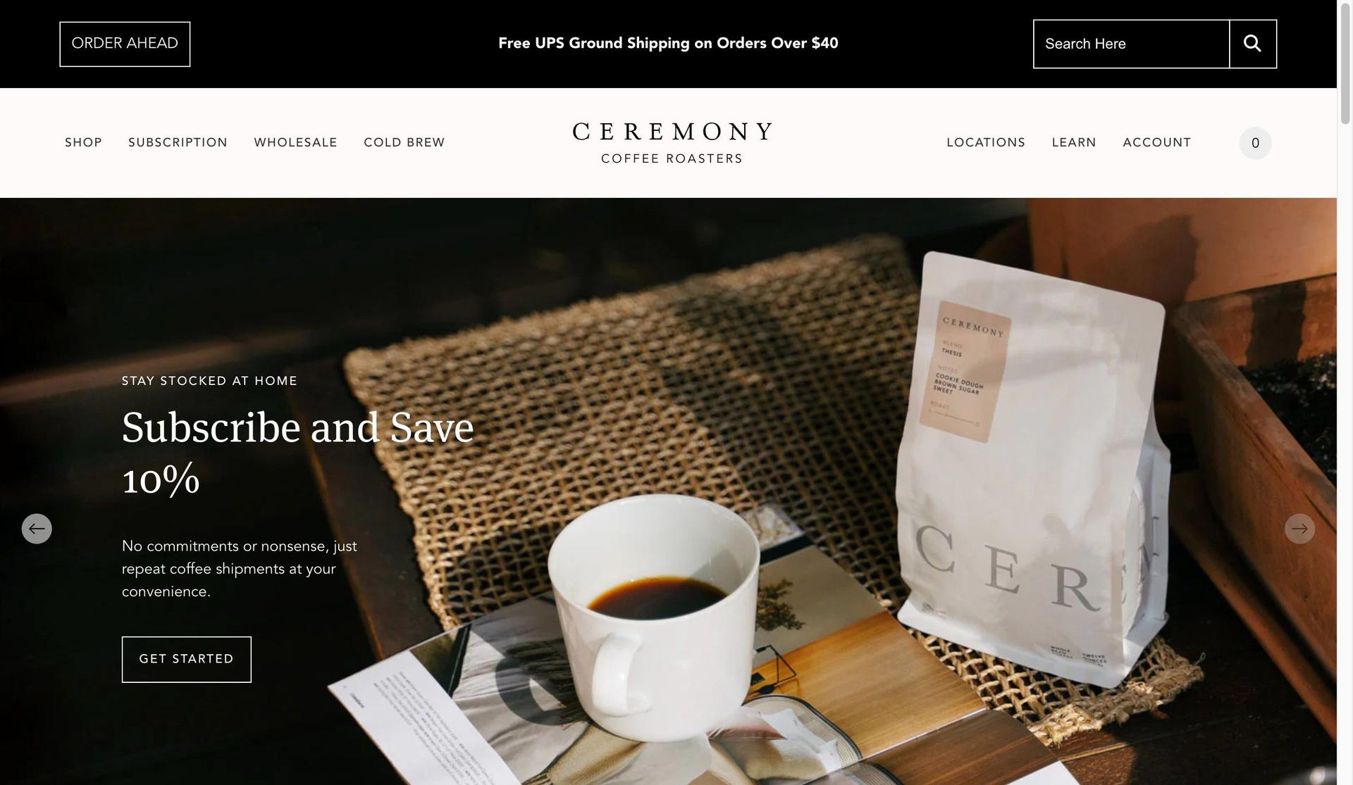 Ceremony Coffee-responsive web design examples