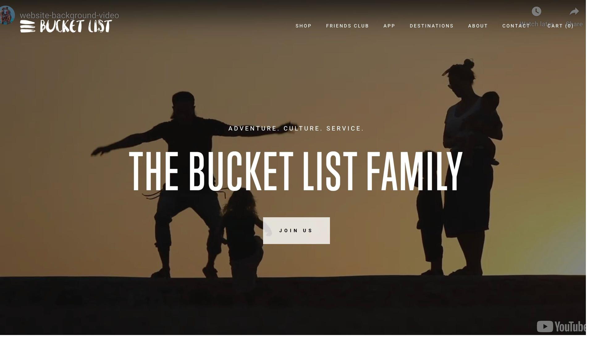 The Bucket List Family-family website examples