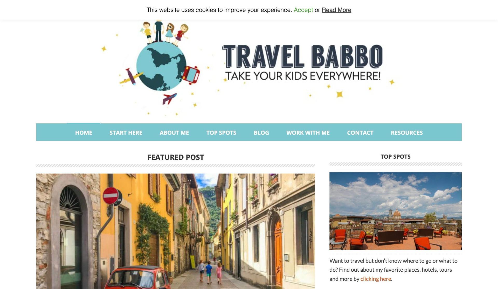 Travel Babbo-family website examples