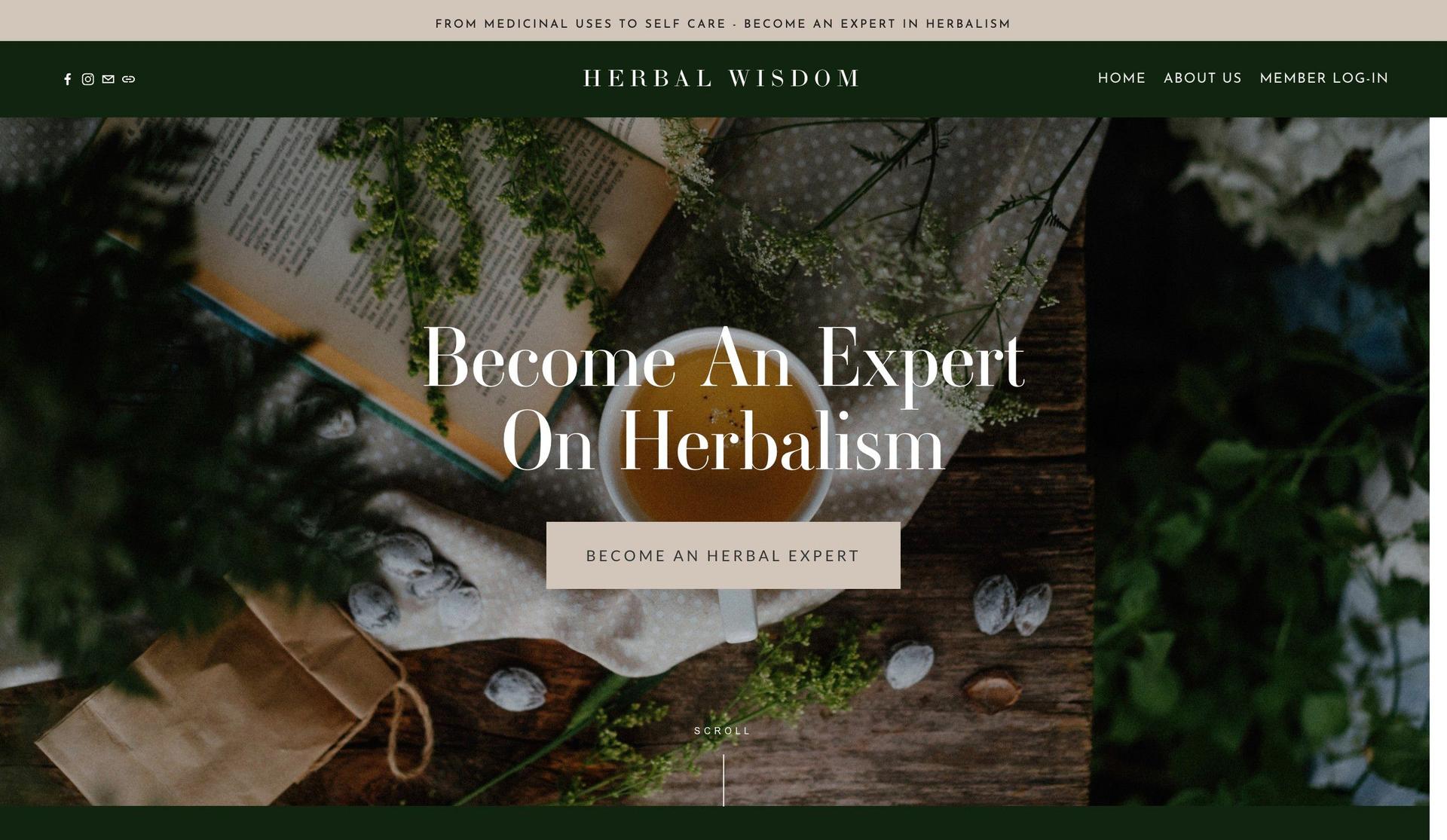 Herbal Wisdom-membership site examples