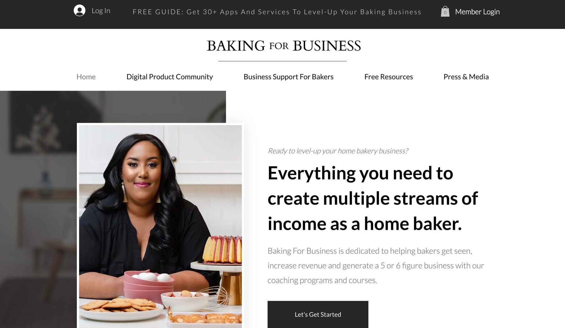 Baking for Business-membership site examples