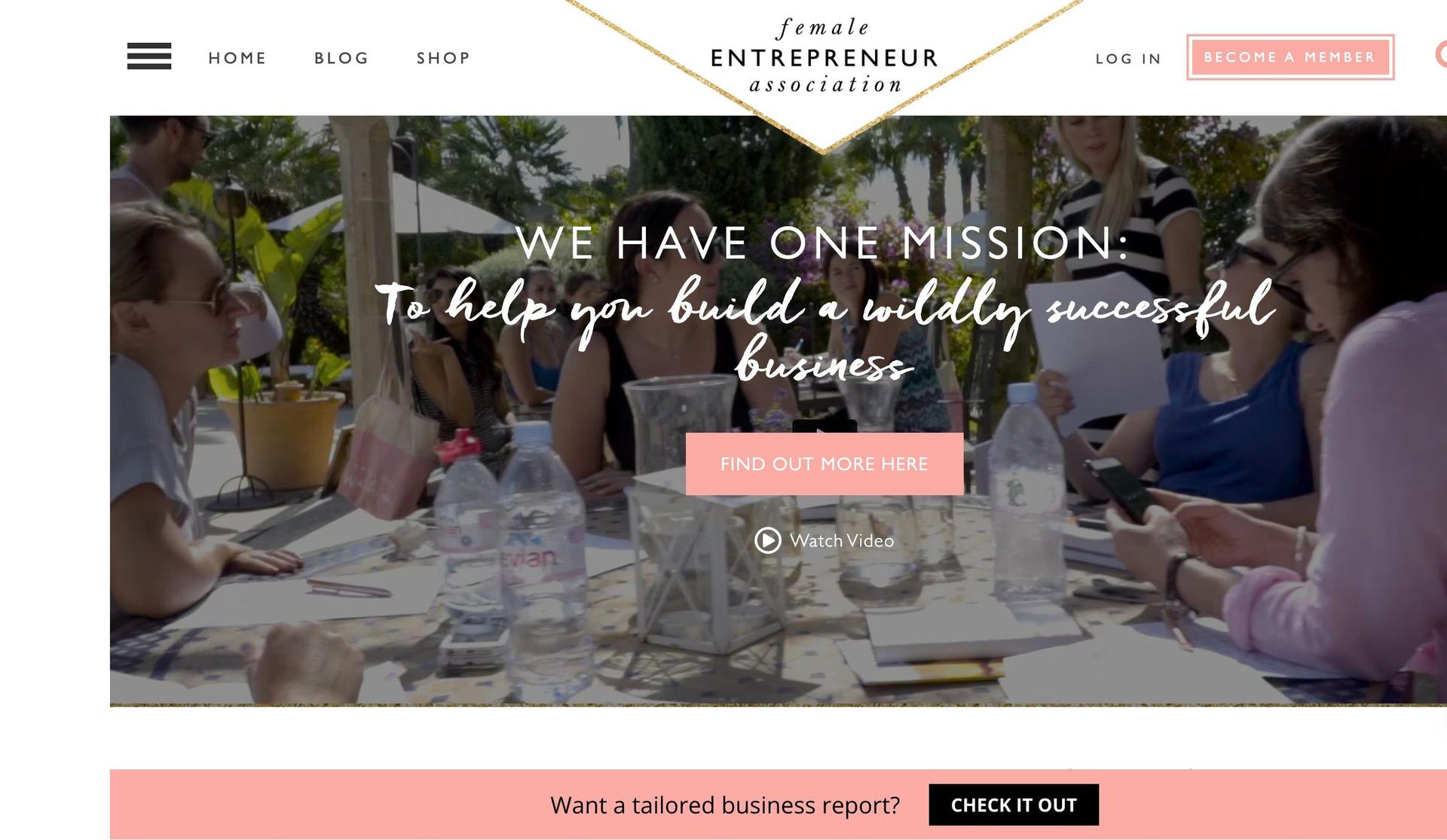 Female Entrepreneur Association-membership site examples